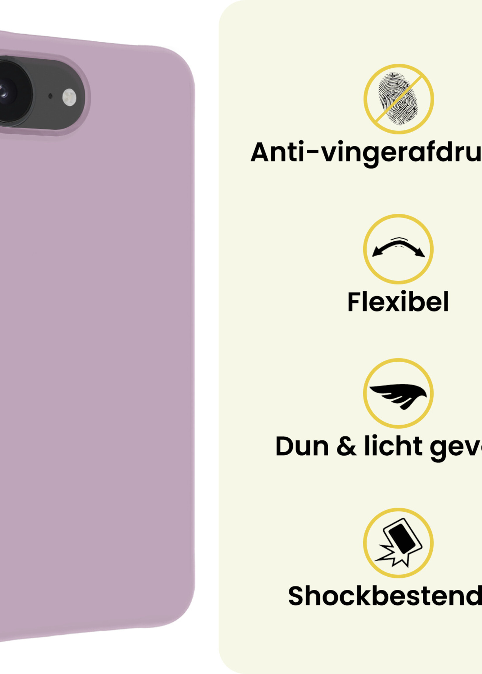 LUQ LUQ iPhone 16E Hoesje Siliconen - Lila - 2 PACK