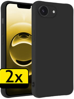 LUQ LUQ iPhone 16E Hoesje Siliconen - Zwart - 2 PACK