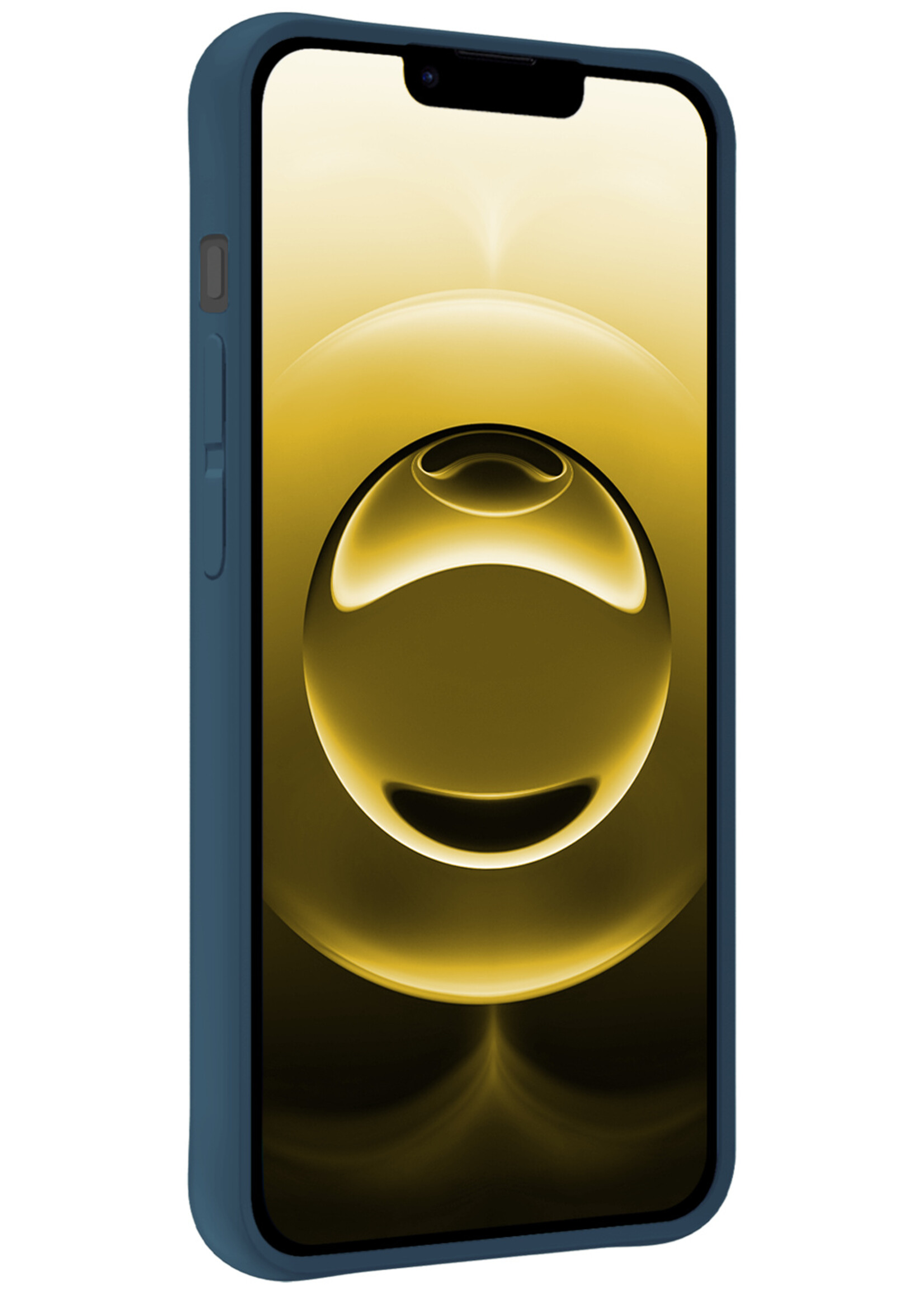 LUQ LUQ iPhone 16E Hoesje Siliconen Met Screenprotector Met Dichte Notch - Donkerblauw