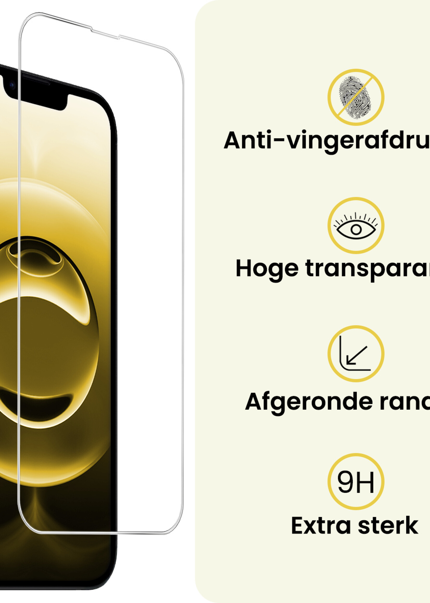 LUQ LUQ iPhone 16E Hoesje Siliconen Met 2x Screenprotector Met Dichte Notch - Donkerblauw