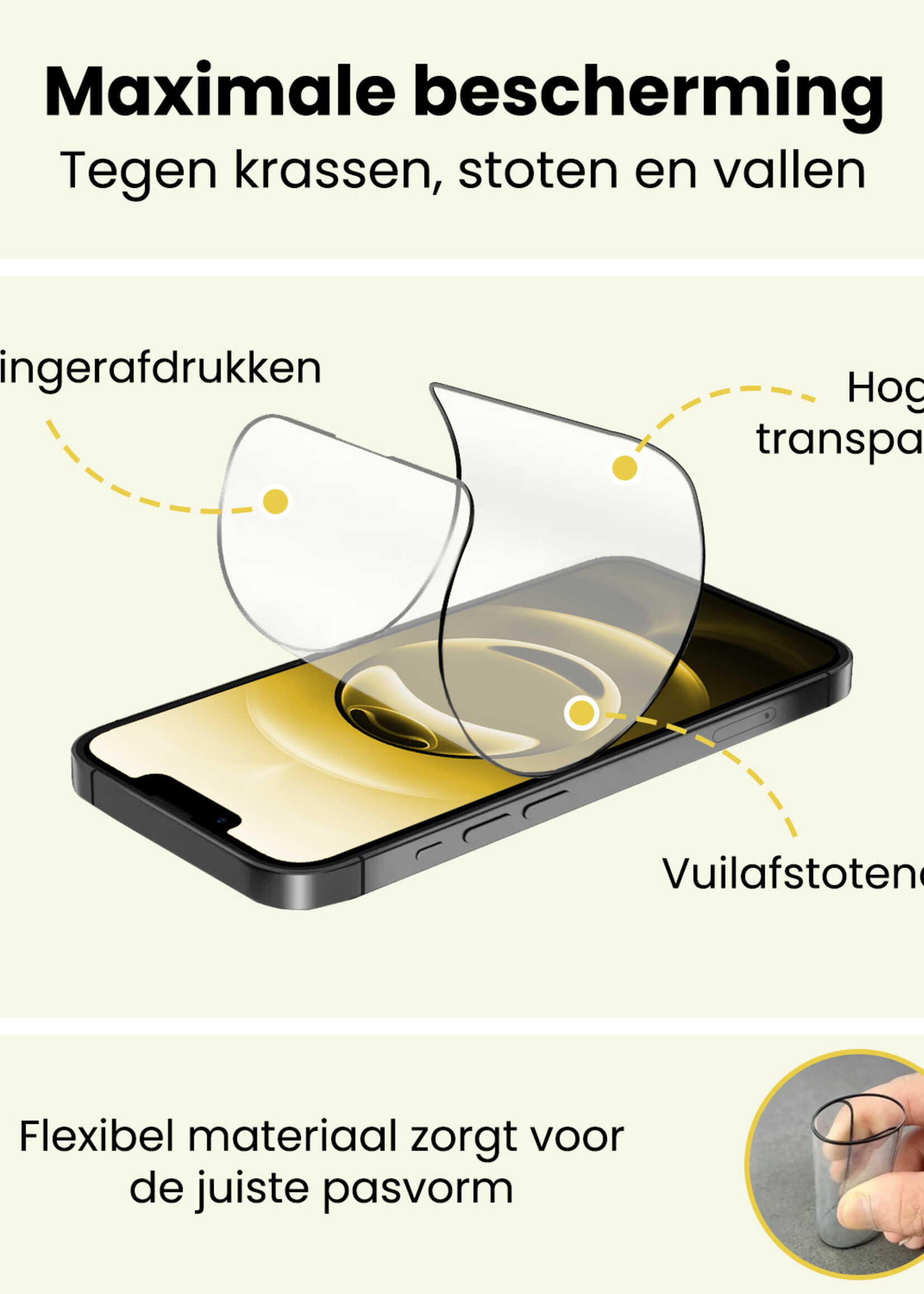 LUQ LUQ iPhone 16E Hybrid Screenprotector - 3 PACK