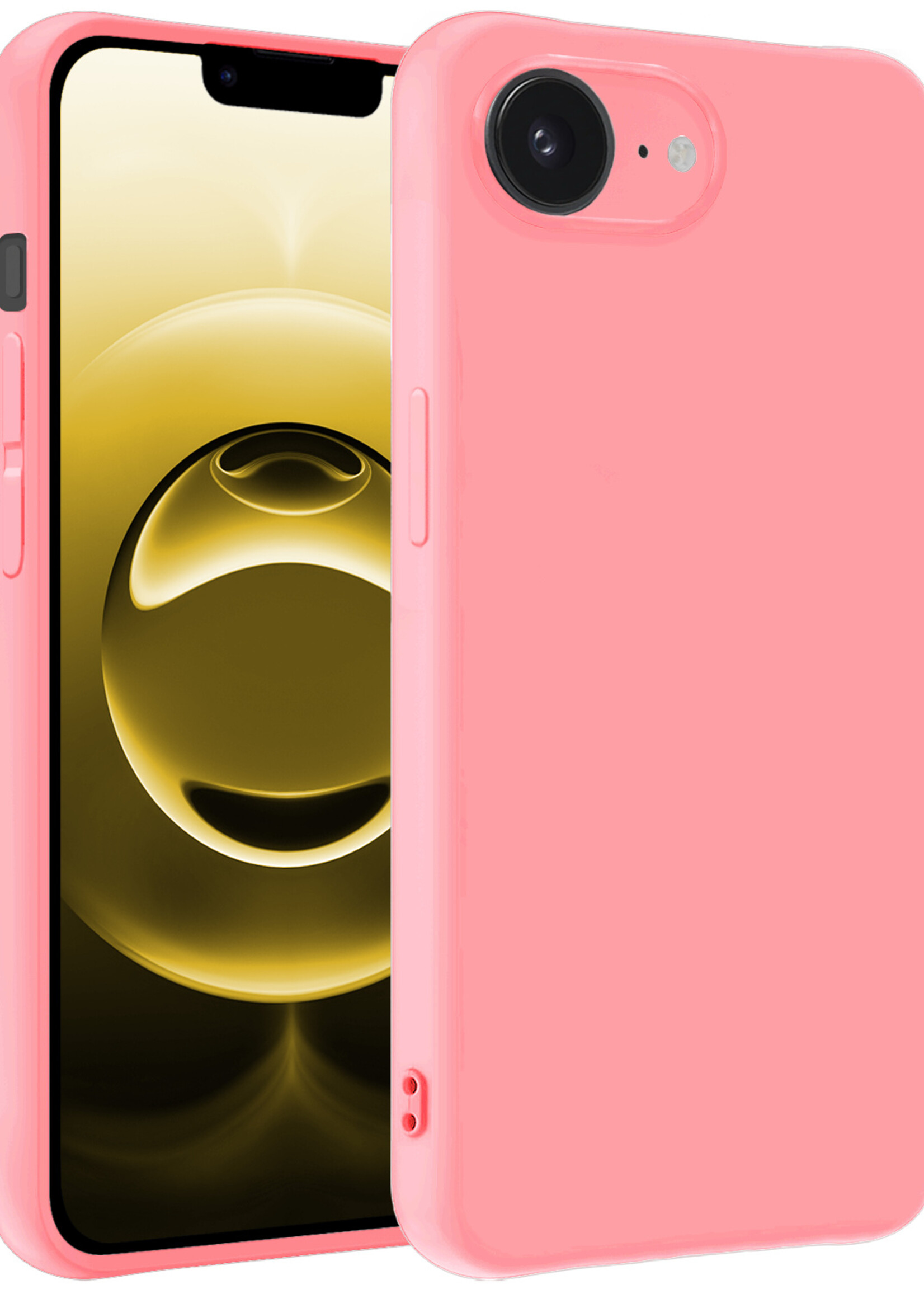 LUQ LUQ iPhone 16E Hoesje Siliconen - Lichtroze