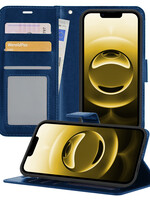LUQ LUQ iPhone 16E Hoesje Bookcase - Donkerblauw