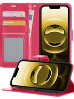 LUQ LUQ iPhone 16E Hoesje Bookcase - Donkerroze