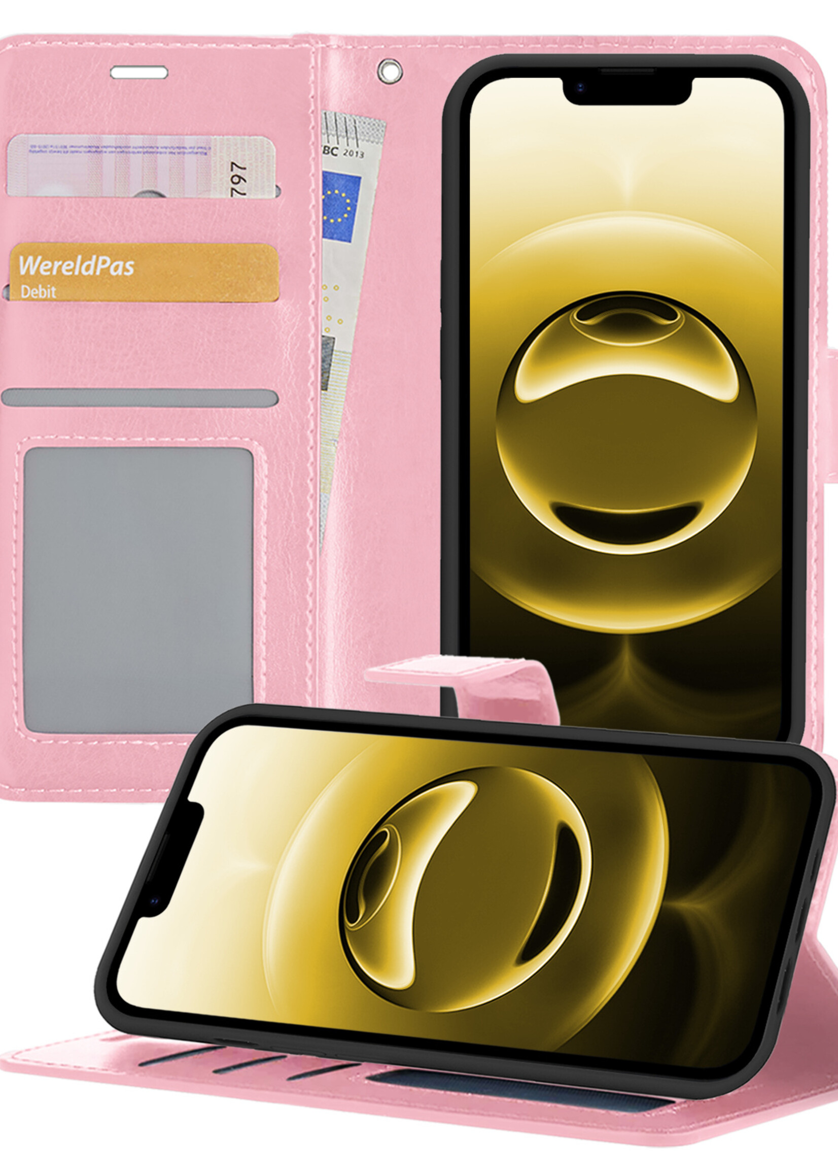 LUQ LUQ iPhone 16E Hoesje Bookcase - Lichtroze