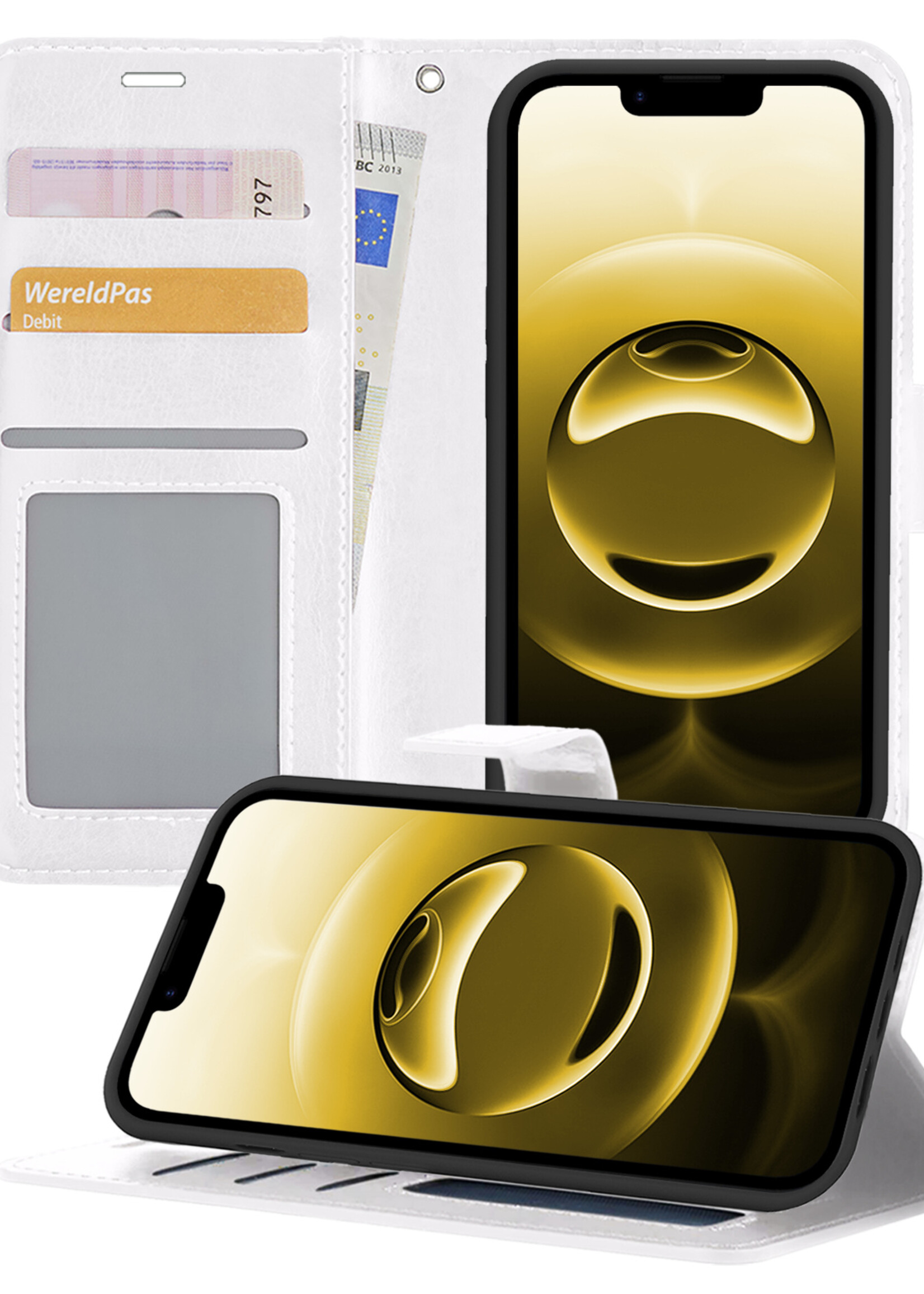 LUQ LUQ iPhone 16E Hoesje Bookcase - Wit