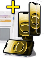 LUQ LUQ iPhone 16E Hoesje Bookcase Met Screenprotector - Wit