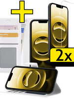 LUQ LUQ iPhone 16E Hoesje Bookcase Met 2x Screenprotector - Wit