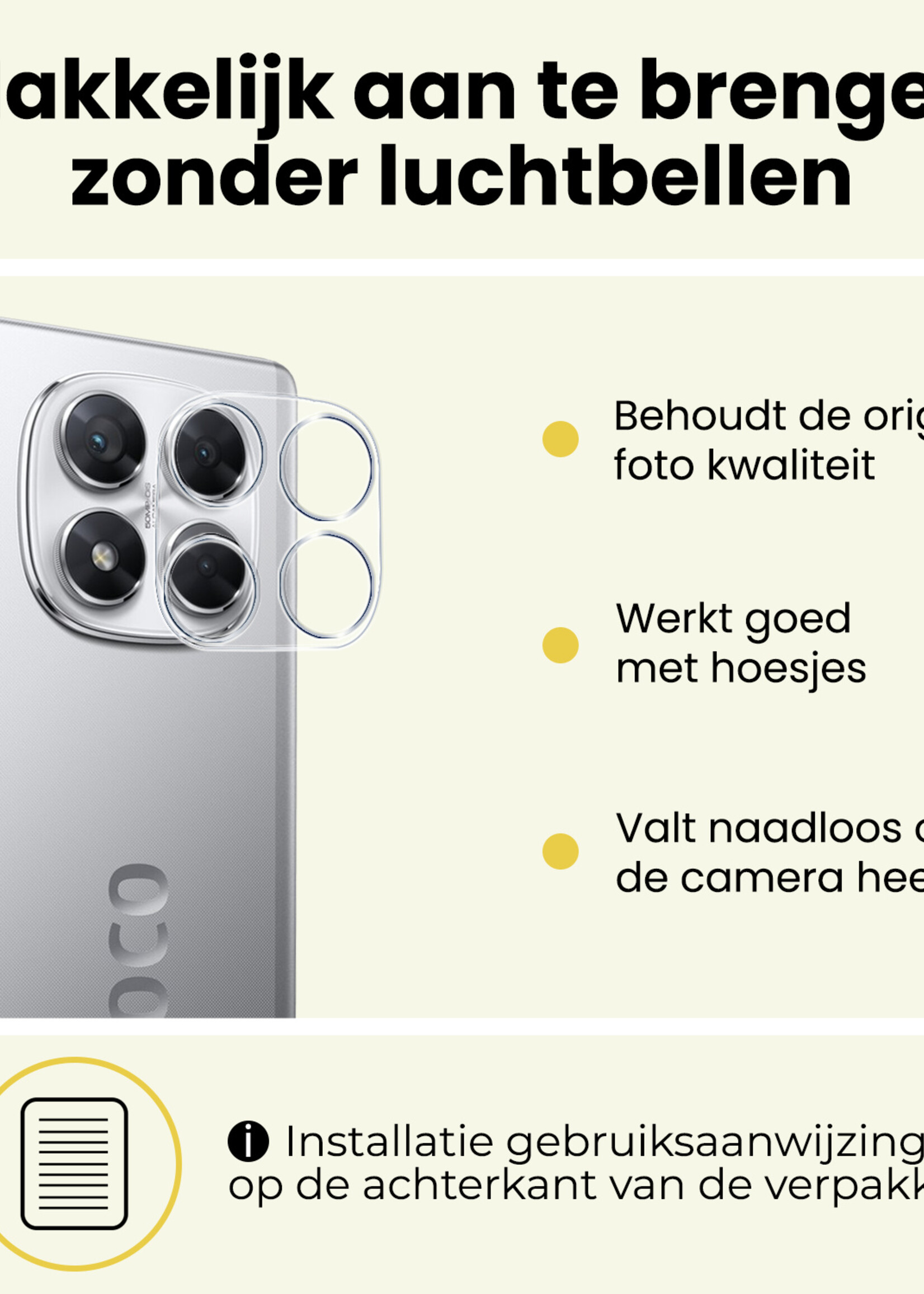 LUQ LUQ Xiaomi Poco X7 Camera Screenprotector - 3 PACK