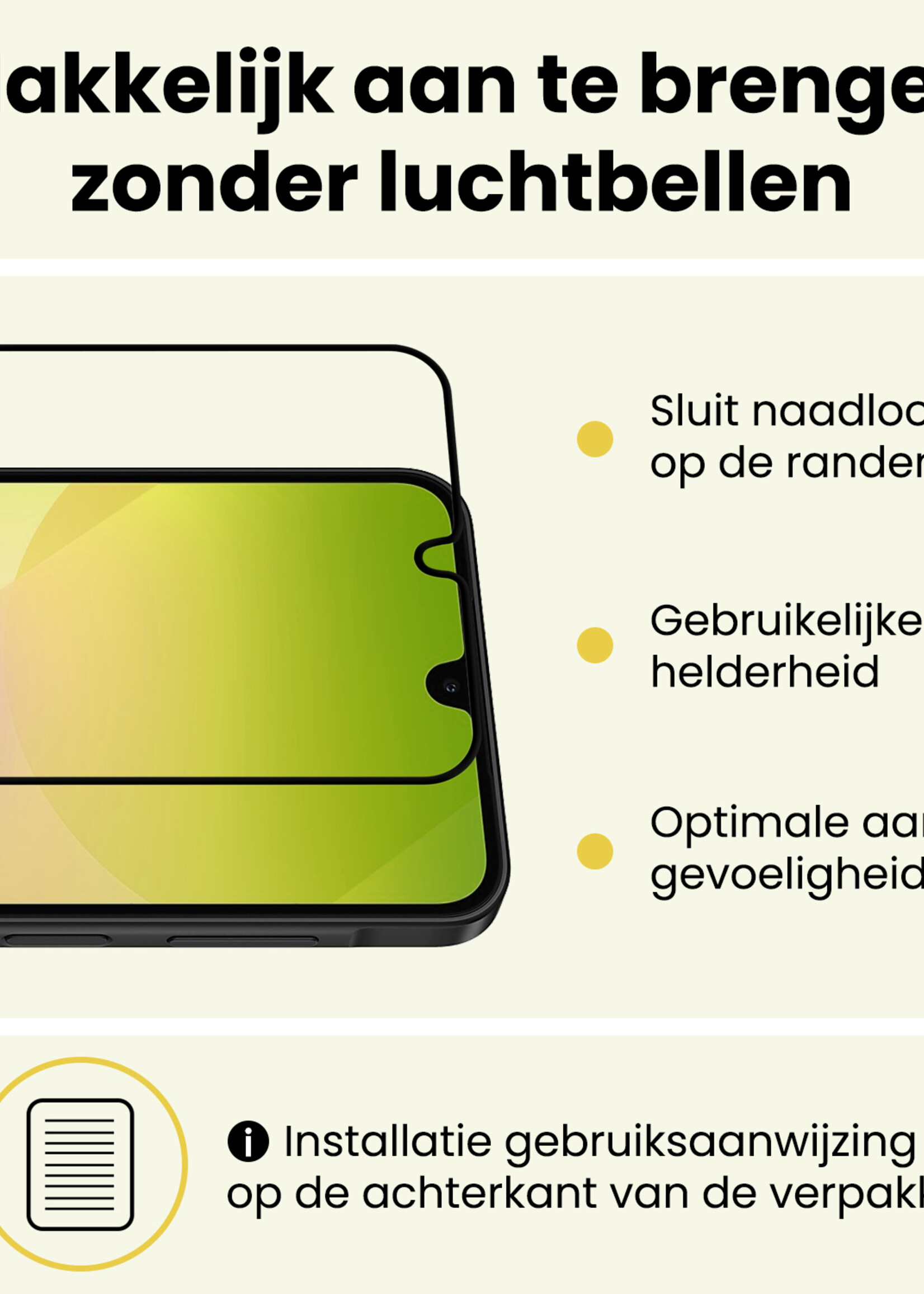 LUQ LUQ Samsung Galaxy A26 Screenprotector Glas Full Cover - 3 PACK