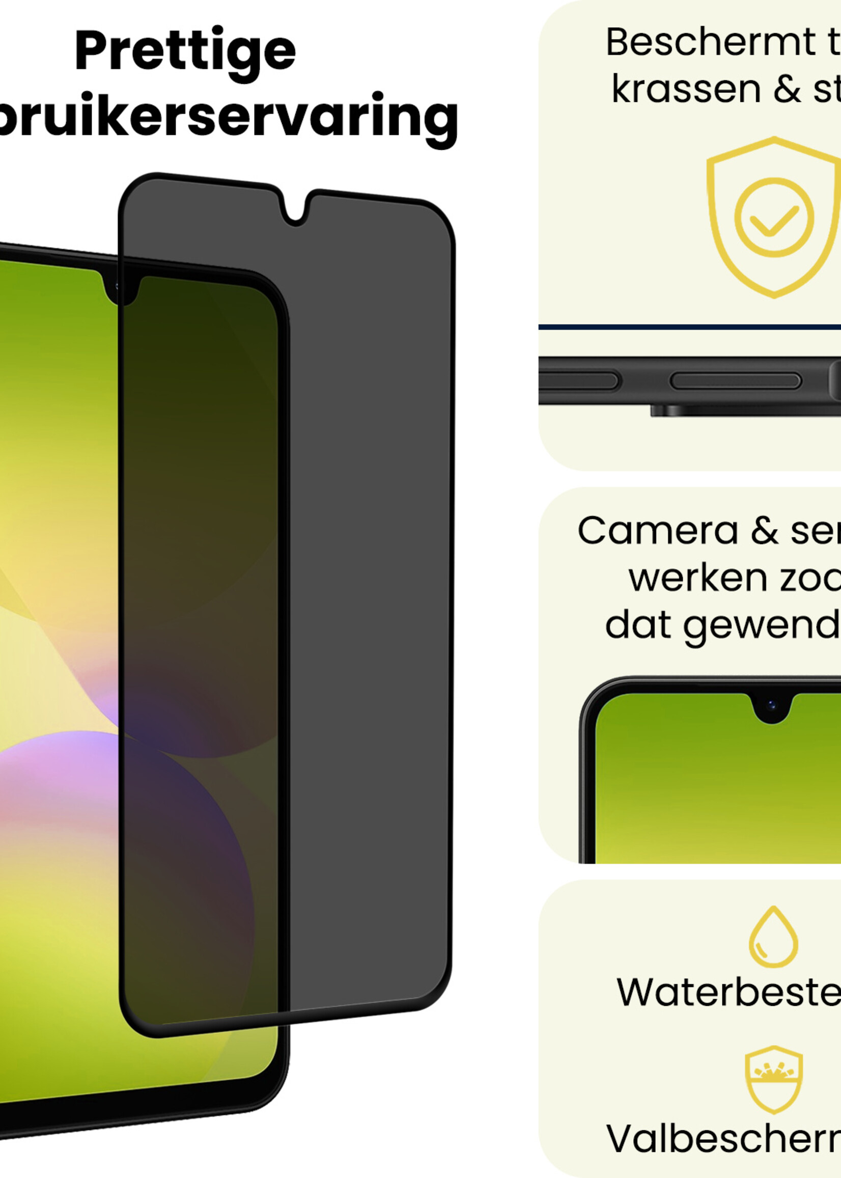 LUQ LUQ Samsung Galaxy A26 Screenprotector Glas Privacy - 3 PACK