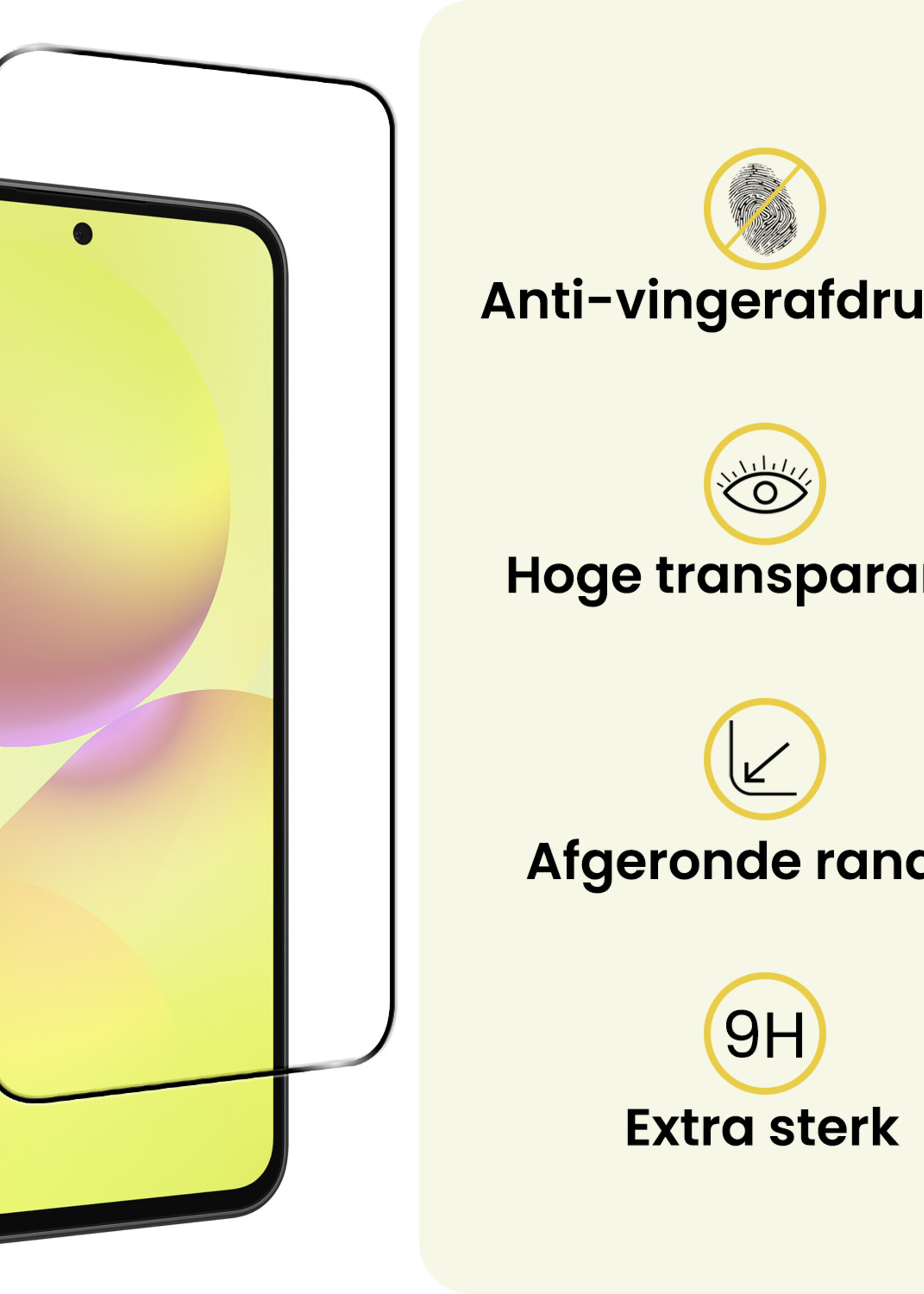 LUQ LUQ Samsung Galaxy A36 Screenprotector Glas Full Cover - 2 PACK