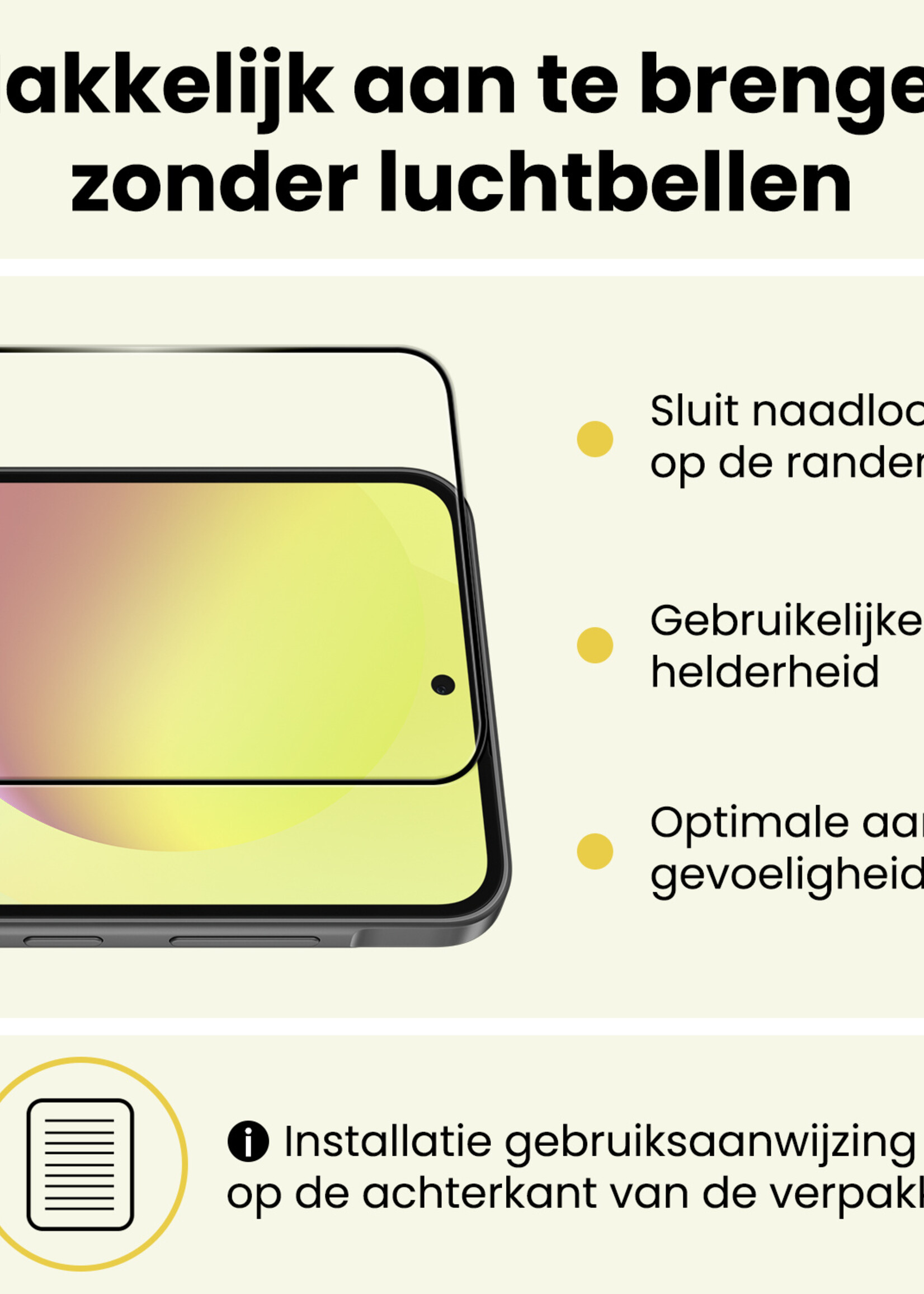 LUQ LUQ Samsung Galaxy A36 Screenprotector Glas Full Cover - 2 PACK