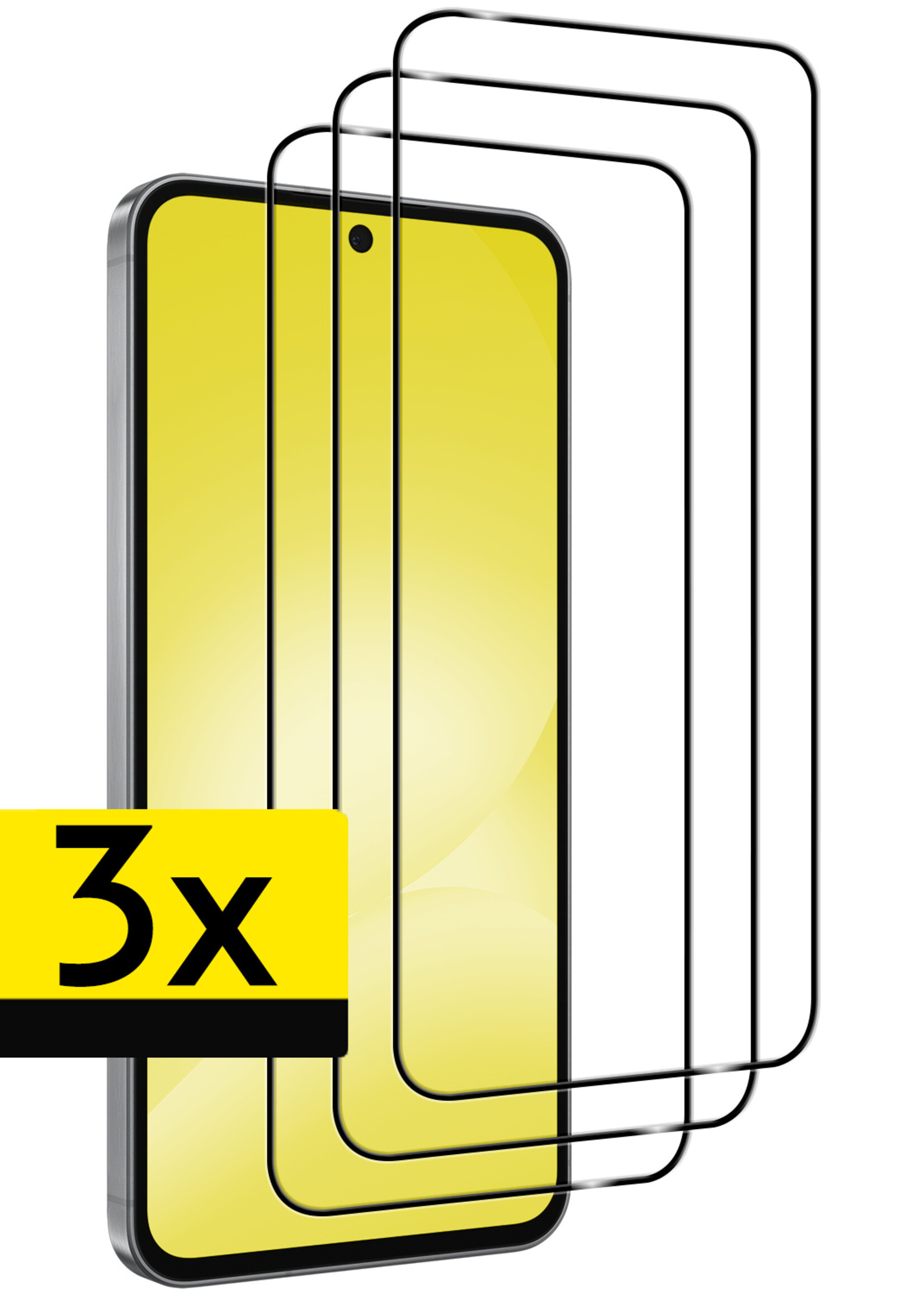 LUQ LUQ Samsung Galaxy A56 Screenprotector Glas Full Cover - 3 PACK