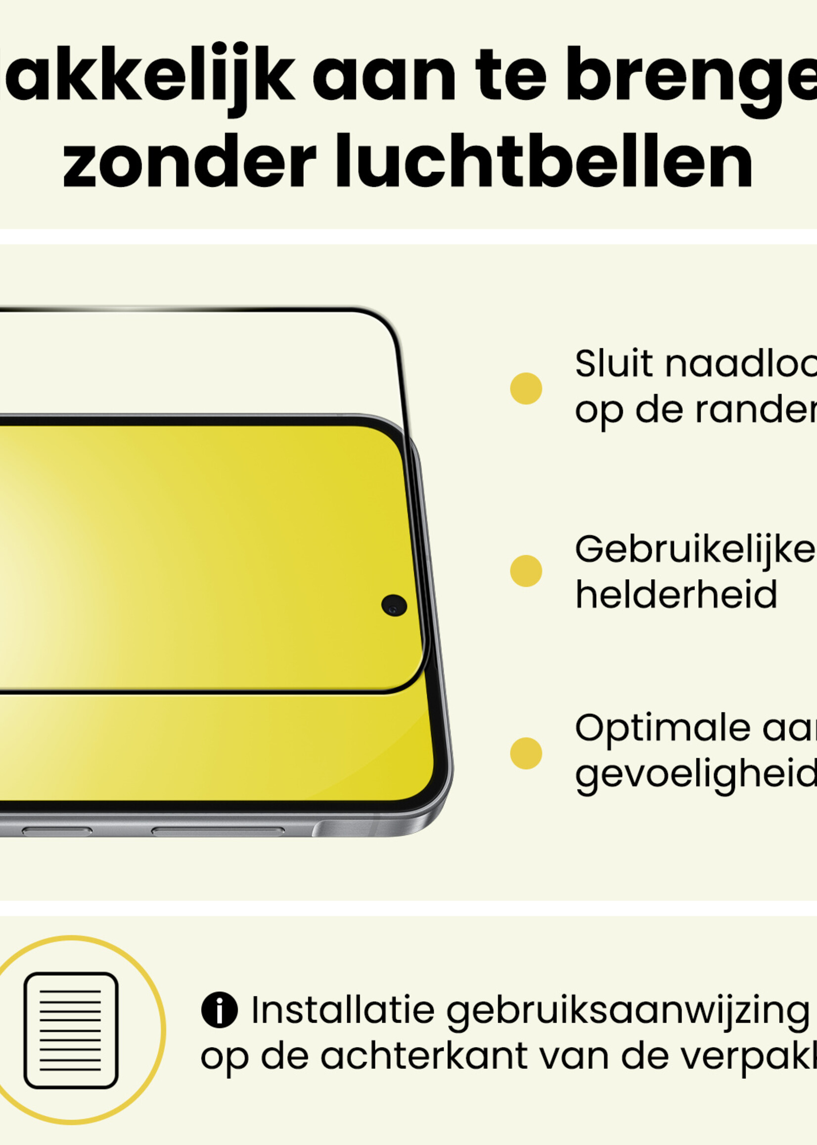 LUQ LUQ Samsung Galaxy A56 Screenprotector Glas Full Cover - 3 PACK