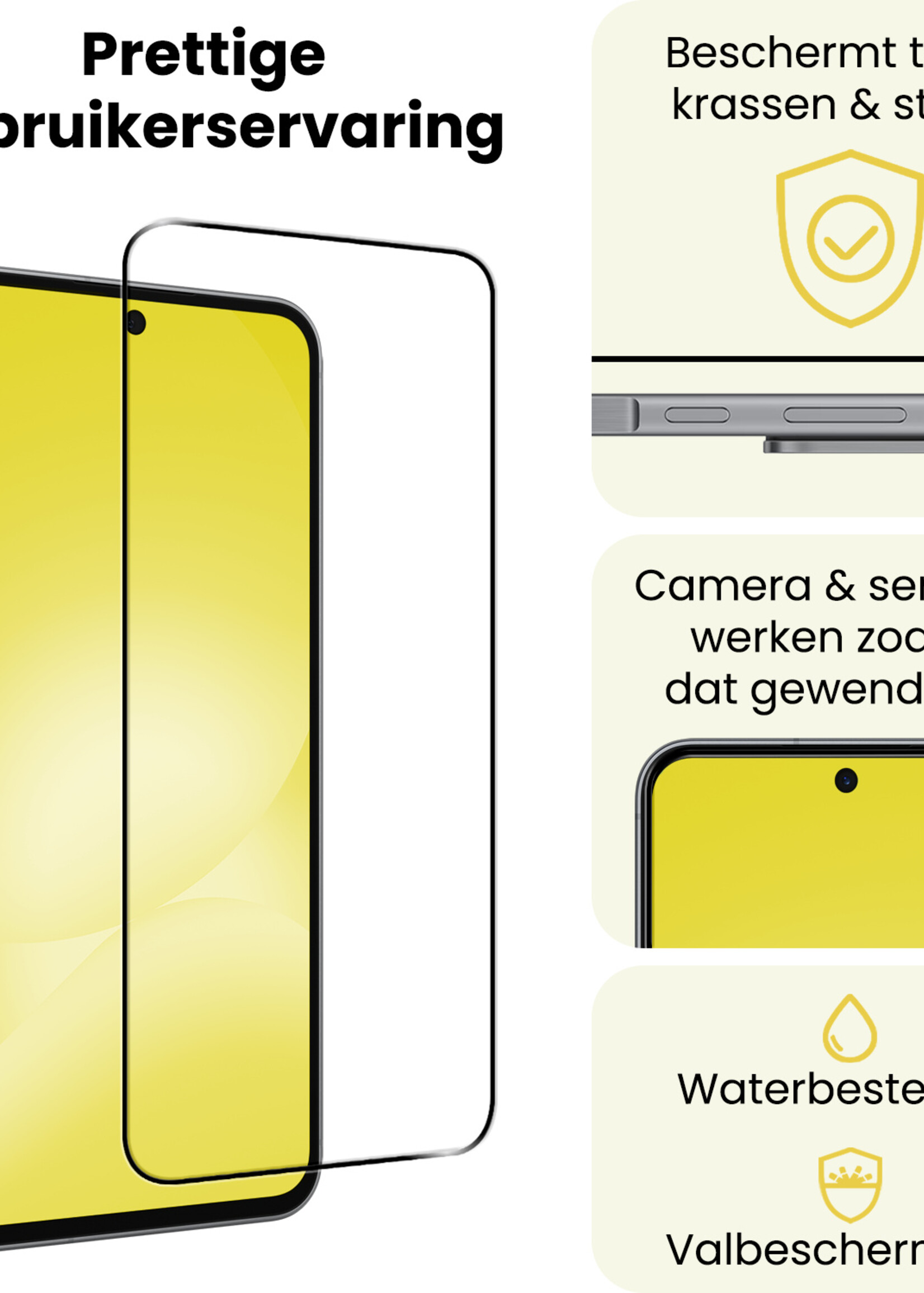 LUQ LUQ Samsung Galaxy A56 Screenprotector Glas Full Cover - 3 PACK