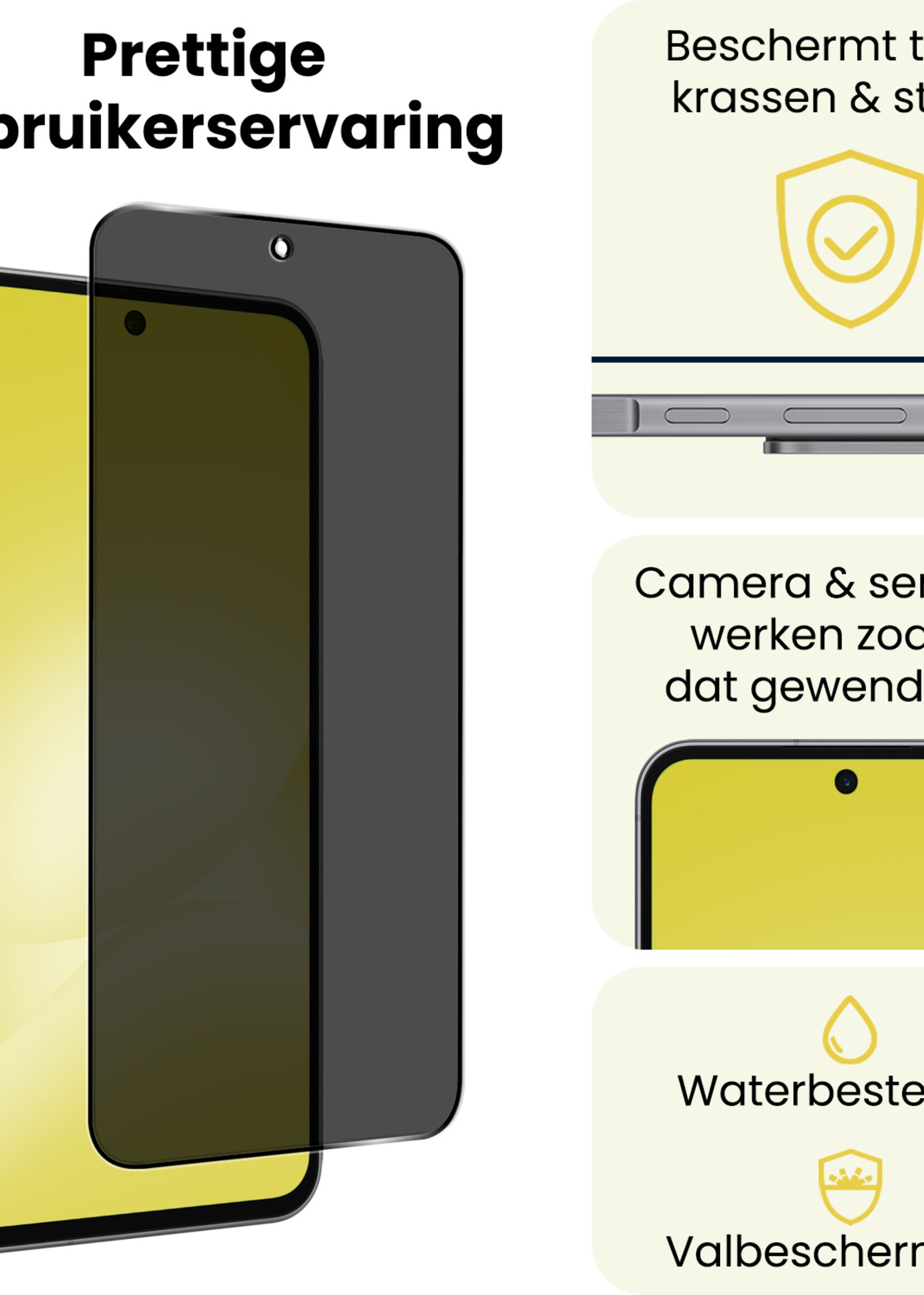 LUQ LUQ Samsung Galaxy A56 Screenprotector Glas Privacy - 2 PACK