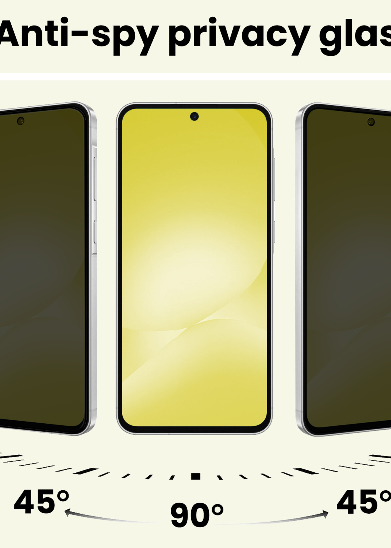 LUQ LUQ Samsung Galaxy A56 Screenprotector Glas Privacy - 3 PACK