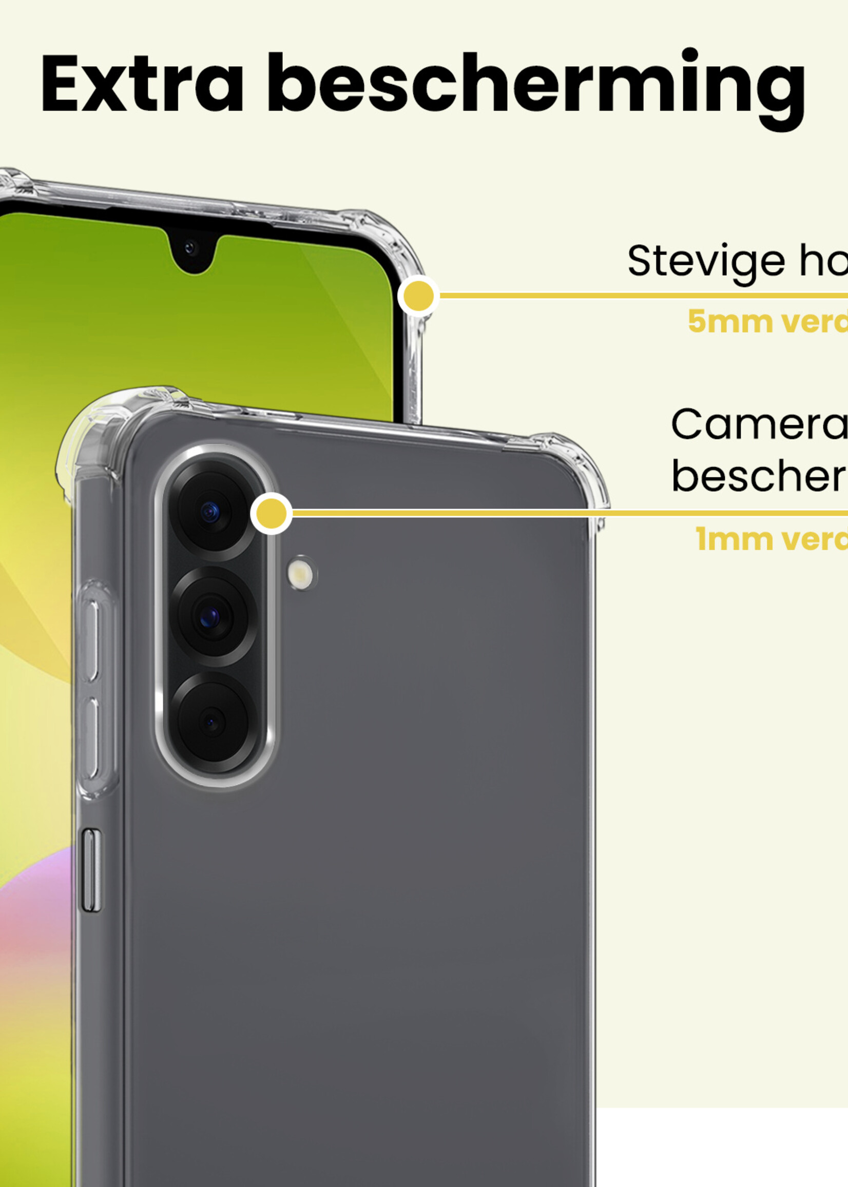 LUQ LUQ Samsung Galaxy A26 Hoesje Shockproof - Transparant - 2 PACK