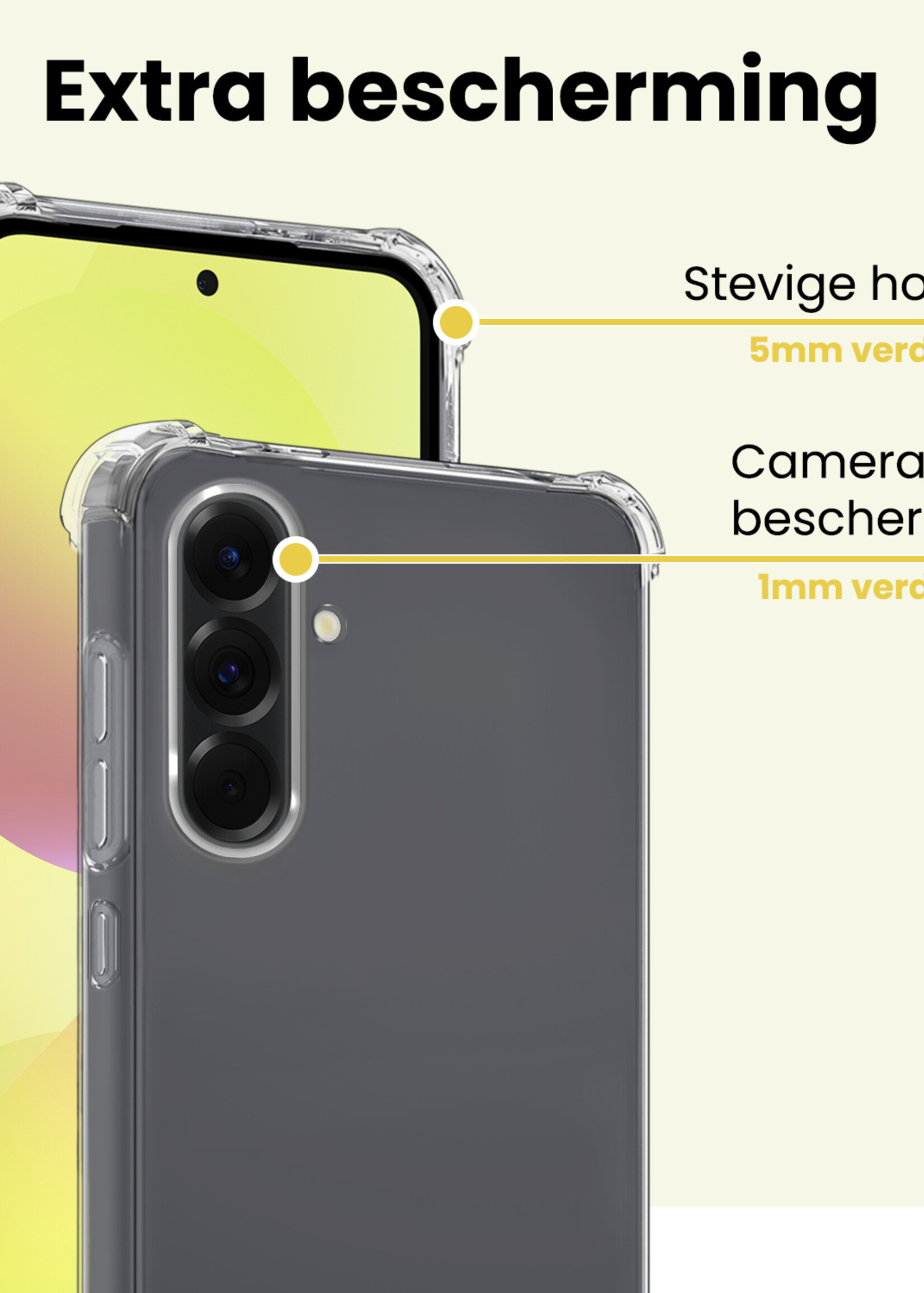 LUQ LUQ Samsung Galaxy A36 Hoesje Shockproof - Transparant - 2 PACK