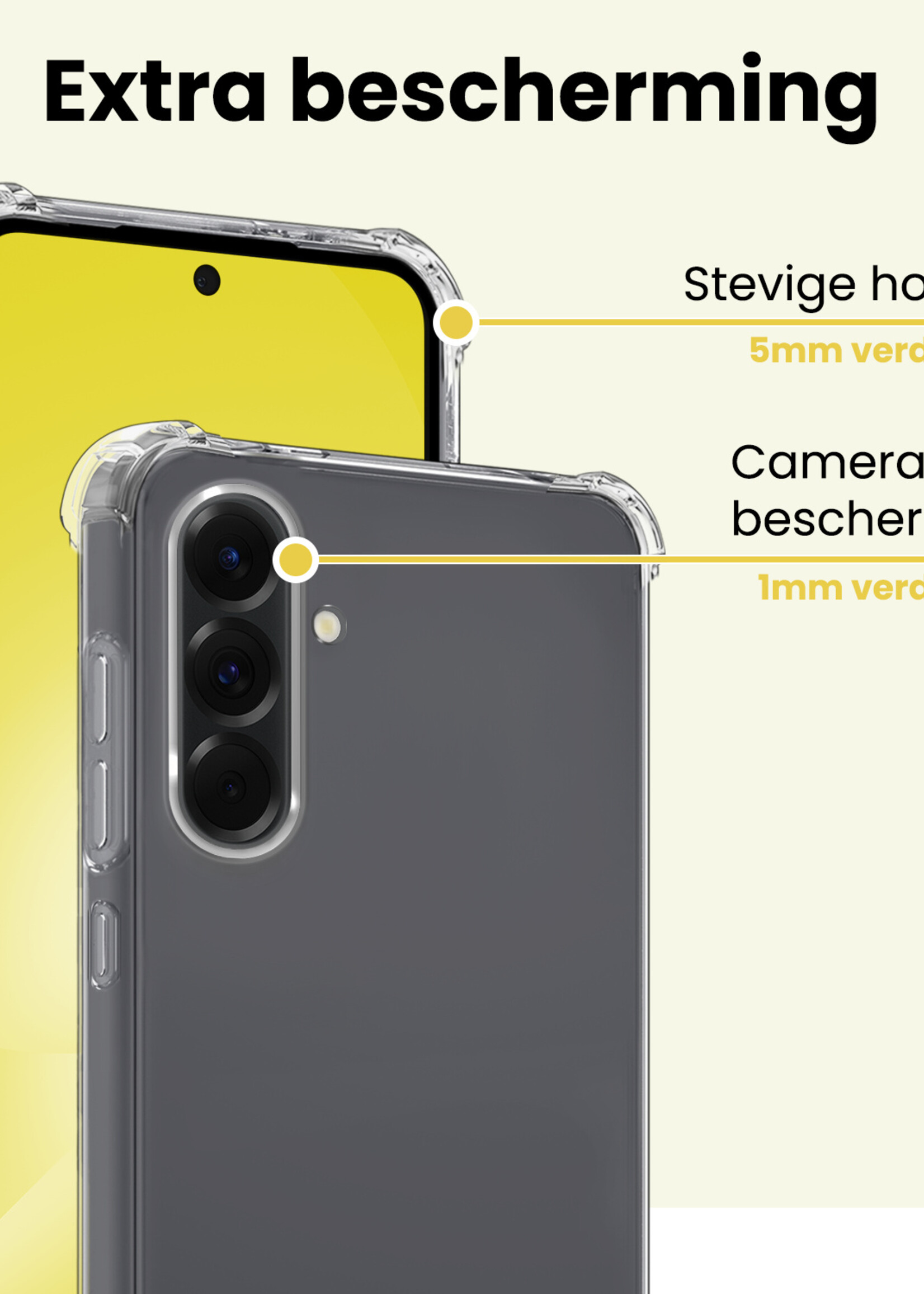 LUQ LUQ Samsung Galaxy A56 Hoesje Shockproof - Transparant - 2 PACK