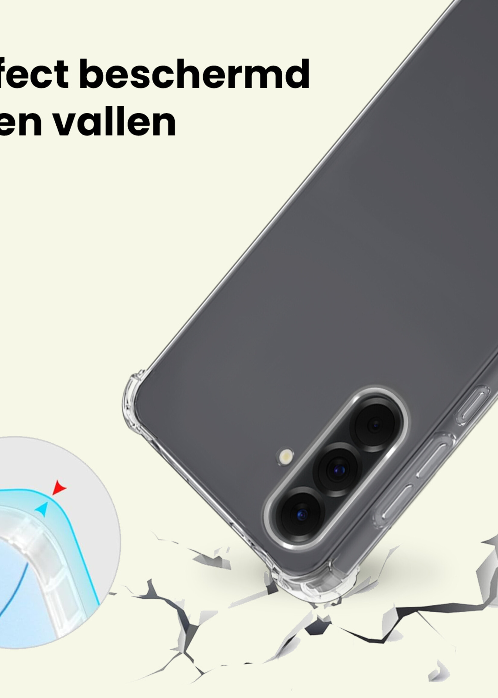 LUQ LUQ Samsung Galaxy A56 Hoesje Shockproof - Transparant - 2 PACK