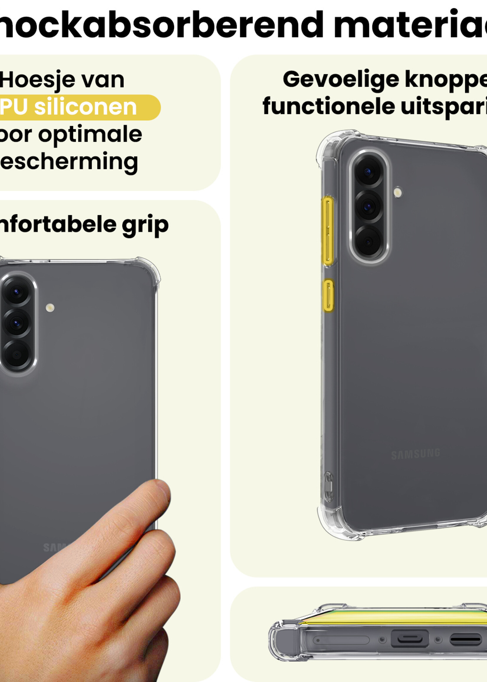 LUQ LUQ Samsung Galaxy A56 Hoesje Shockproof Met 2x Screenprotector