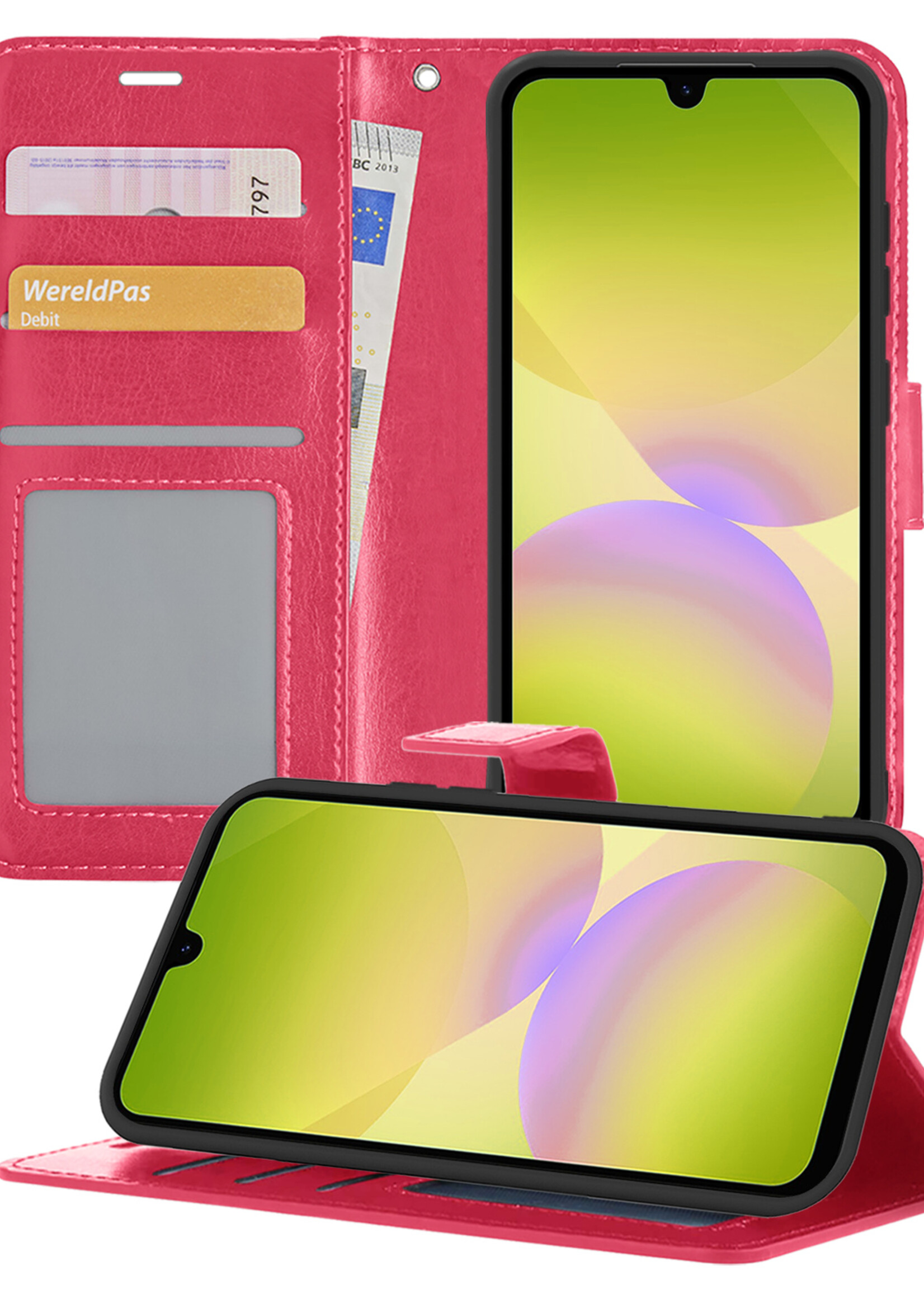 LUQ LUQ Samsung Galaxy A26 Hoesje Bookcase - Donkerroze