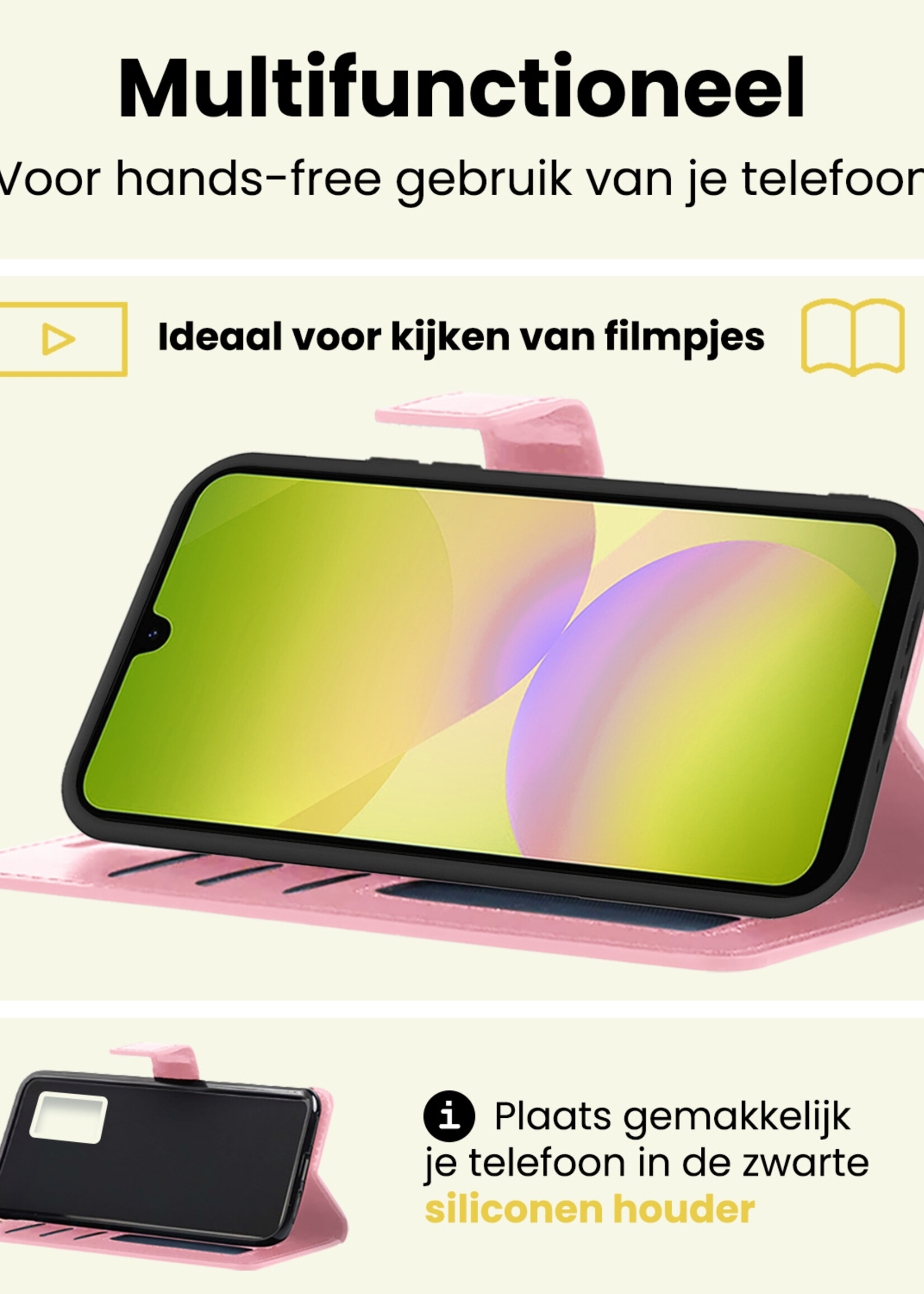 LUQ LUQ Samsung Galaxy A26 Hoesje Bookcase - Lichtroze