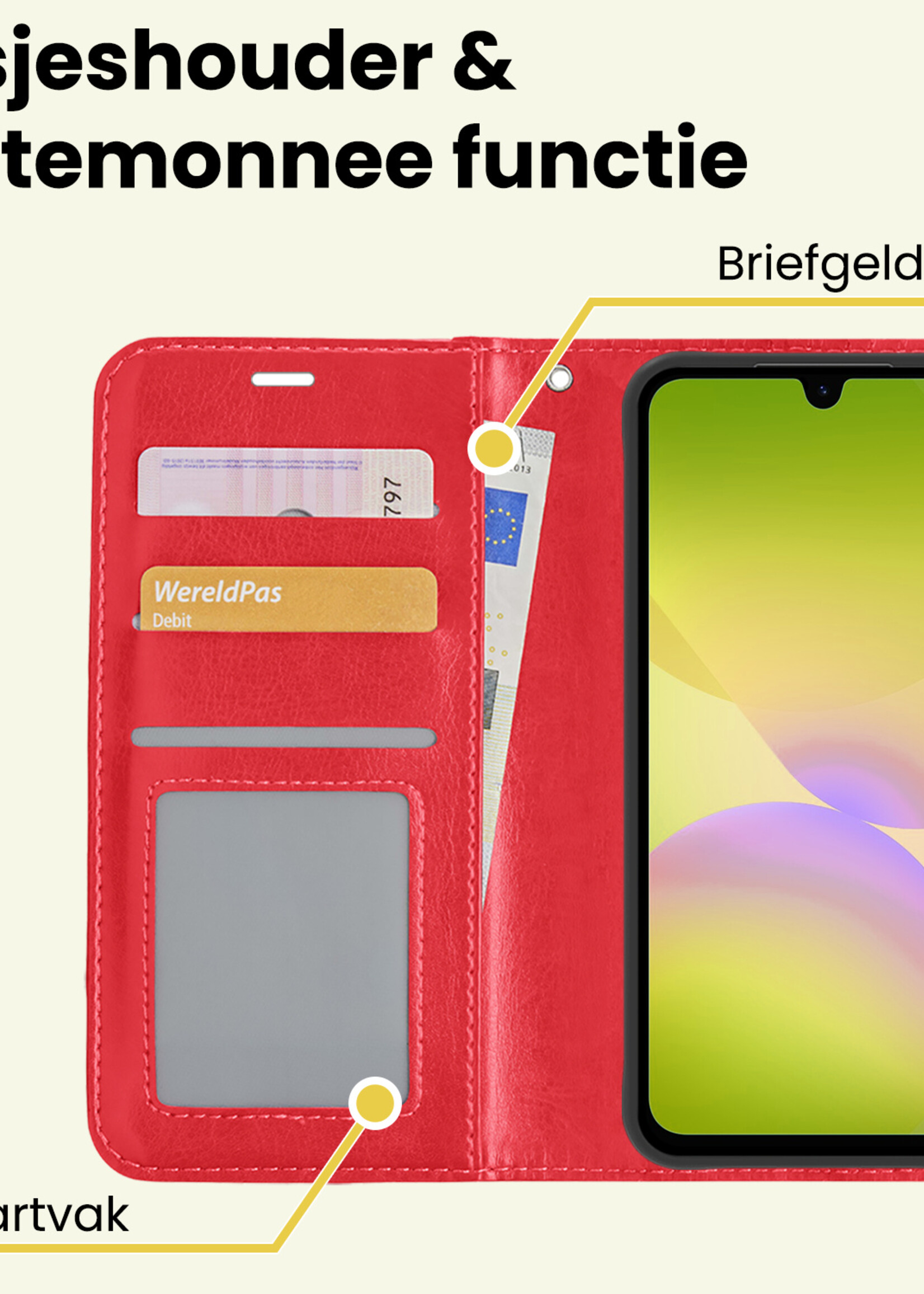 LUQ LUQ Samsung Galaxy A26 Hoesje Bookcase - Rood