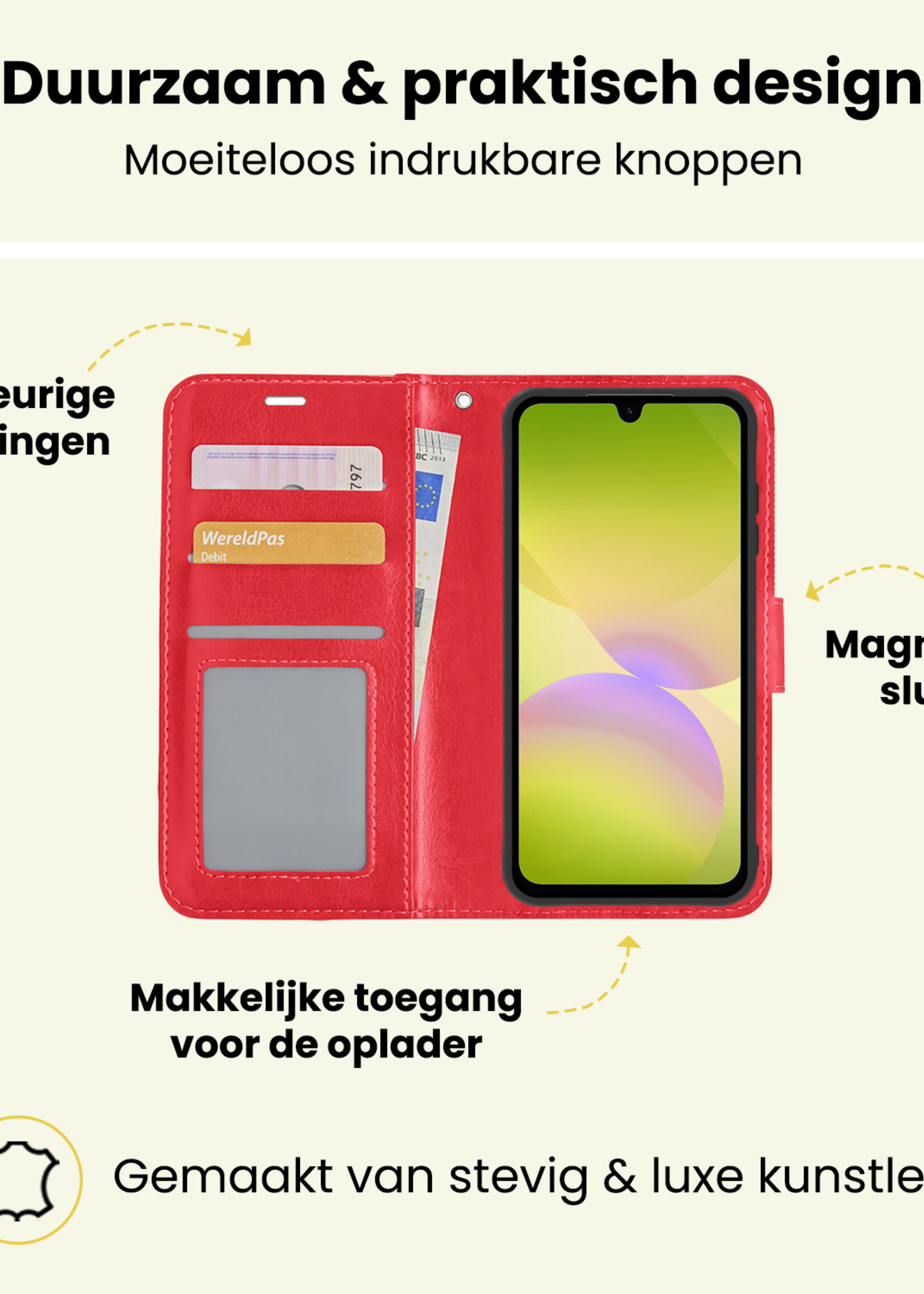 LUQ LUQ Samsung Galaxy A26 Hoesje Bookcase - Rood