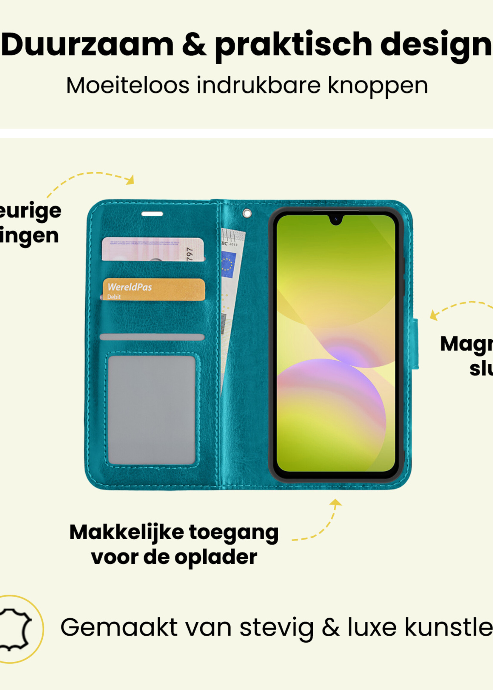 LUQ LUQ Samsung Galaxy A26 Hoesje Bookcase - Turquoise