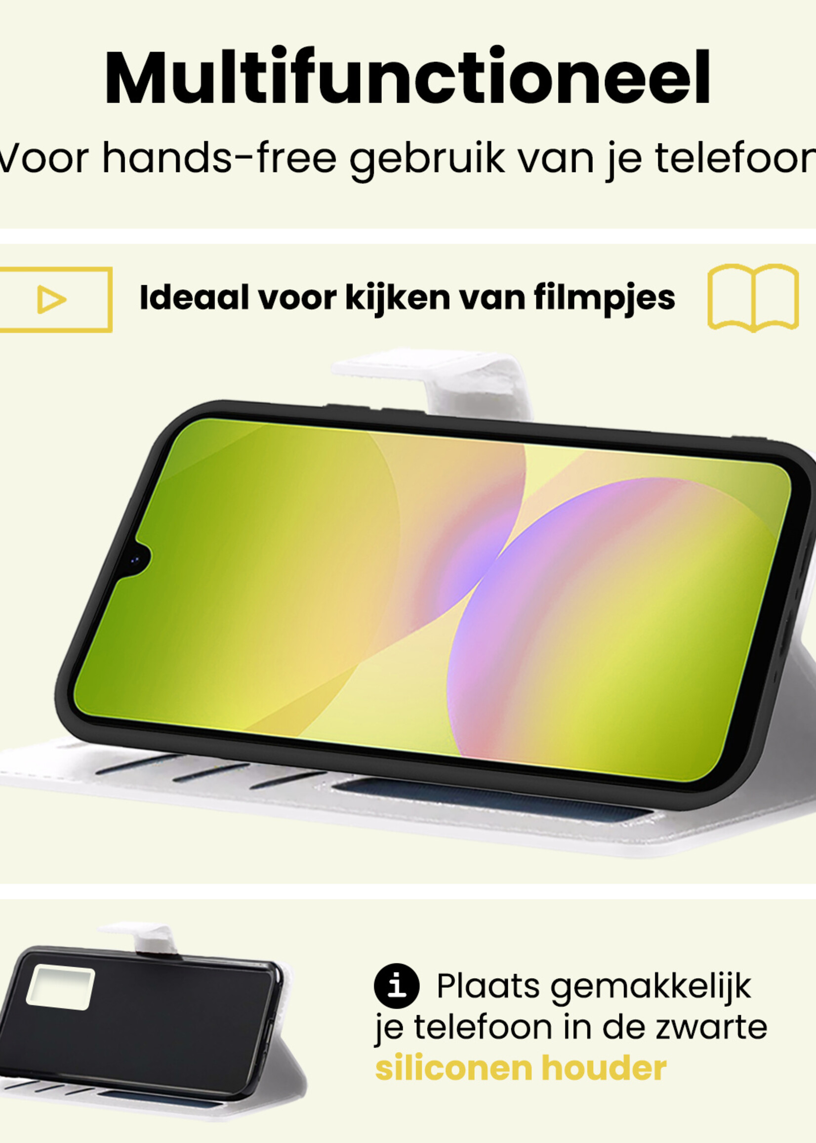 LUQ LUQ Samsung Galaxy A26 Hoesje Bookcase - Wit