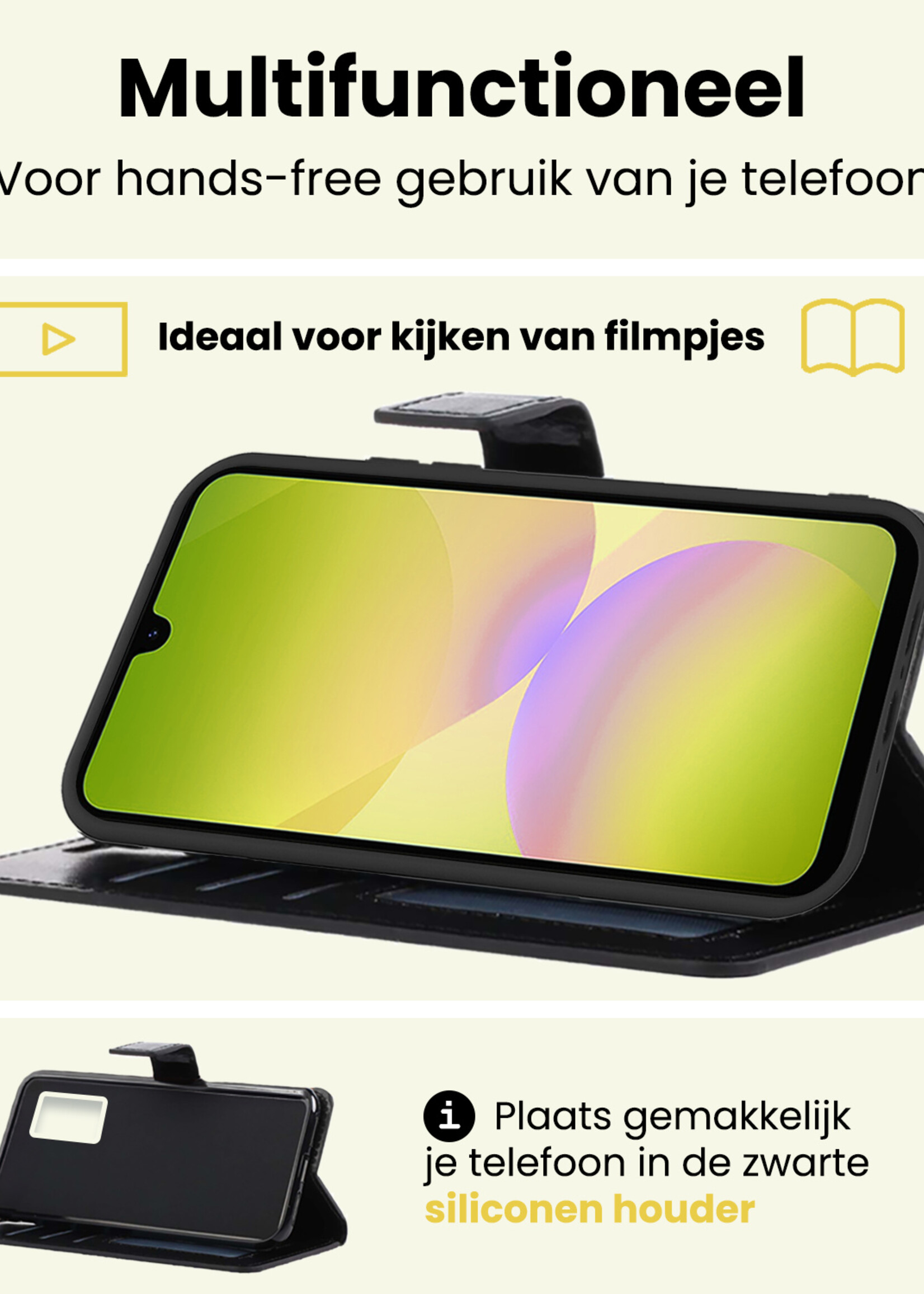 LUQ LUQ Samsung Galaxy A26 Hoesje Bookcase - Zwart