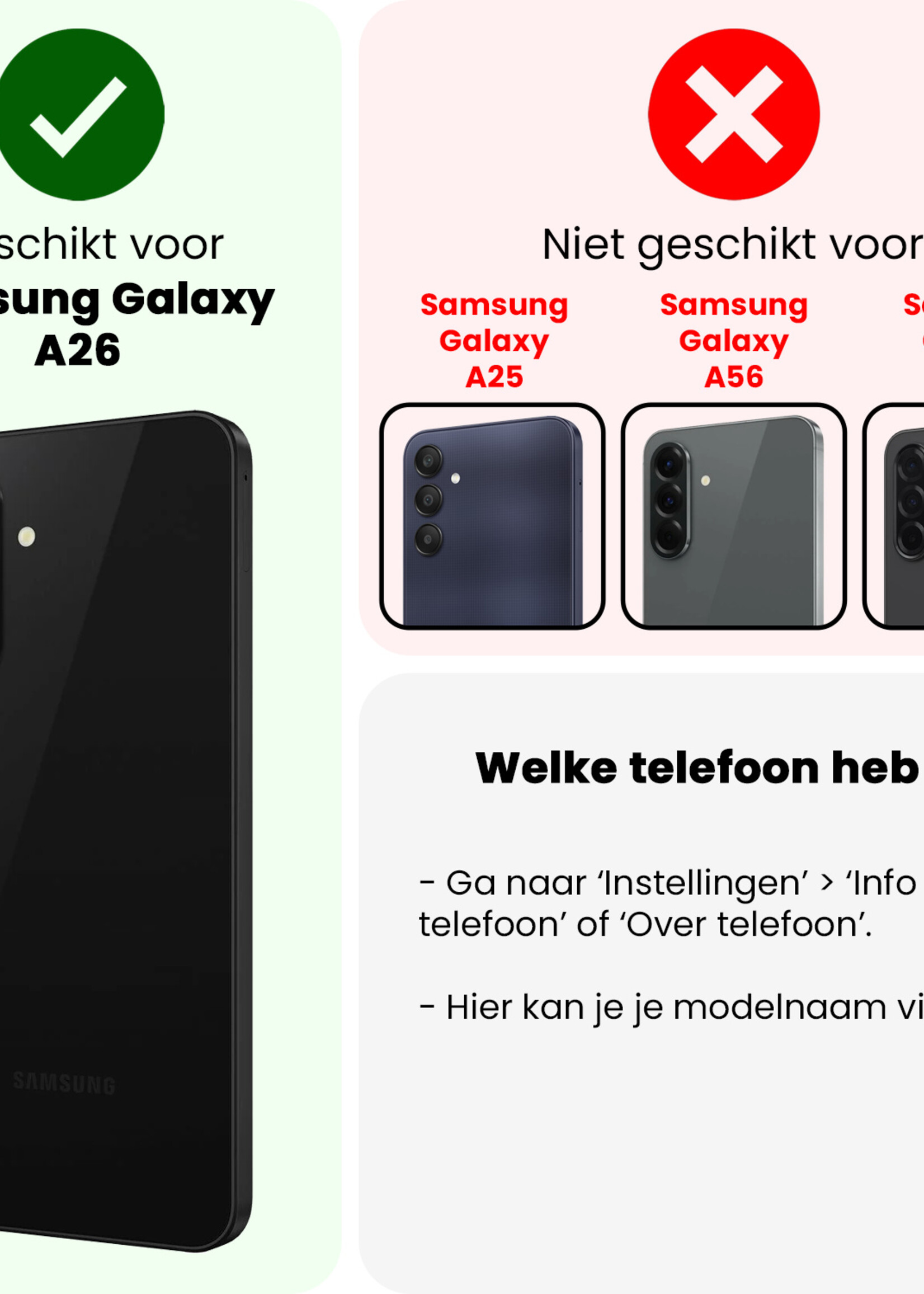 LUQ LUQ Samsung Galaxy A26 Hoesje Bookcase Met Screenprotector - Donkerblauw