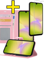 LUQ LUQ Samsung Galaxy A26 Hoesje Bookcase Met Screenprotector - Lichtroze