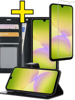 LUQ LUQ Samsung Galaxy A26 Hoesje Bookcase Met Screenprotector - Zwart