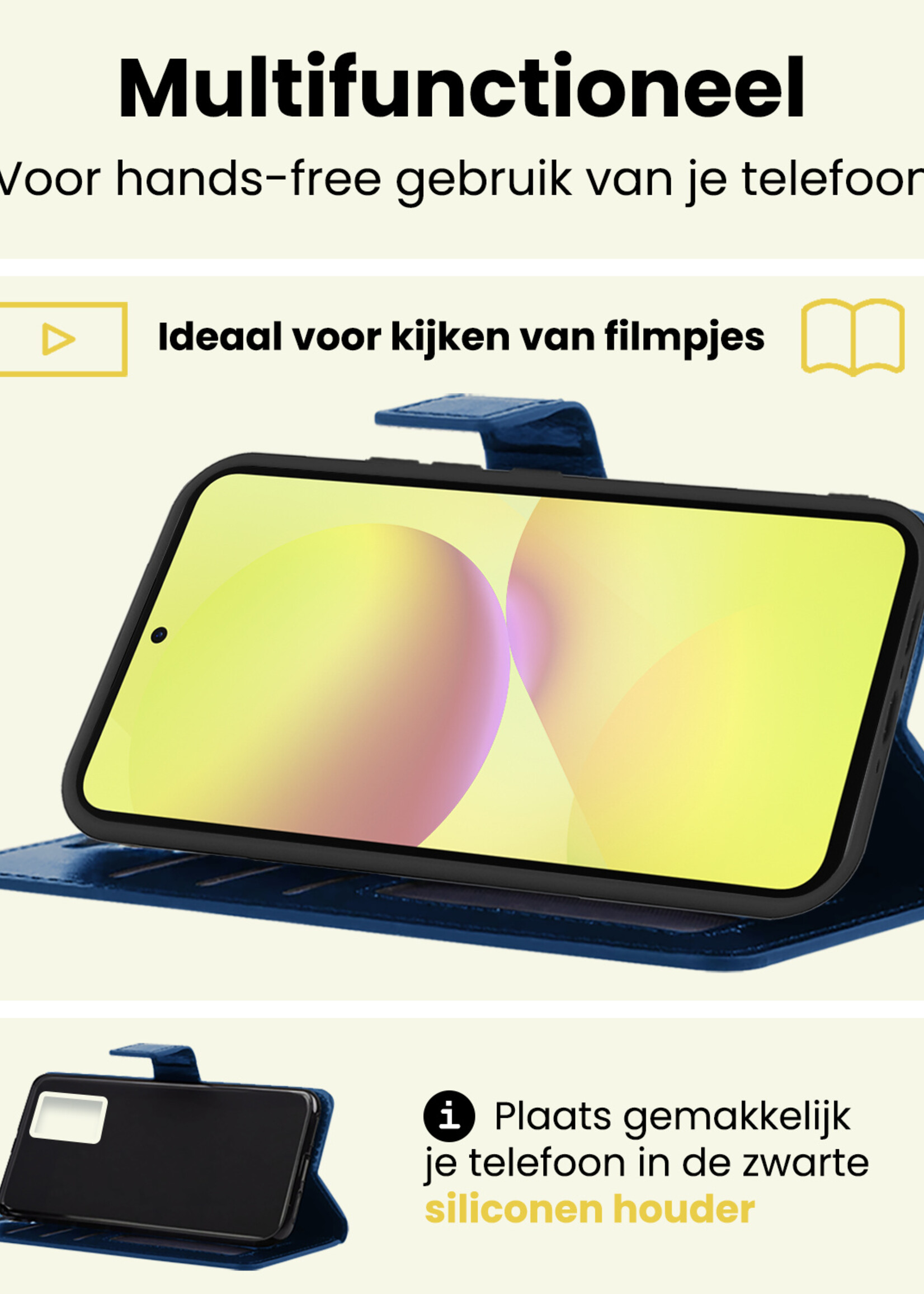 LUQ LUQ Samsung Galaxy A36 Hoesje Bookcase - Donkerblauw