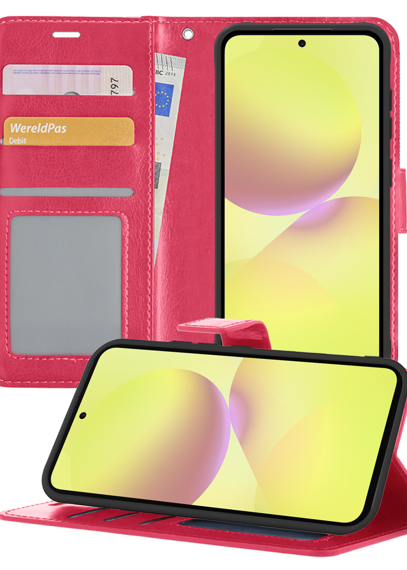 LUQ LUQ Samsung Galaxy A36 Hoesje Bookcase - Donkerroze