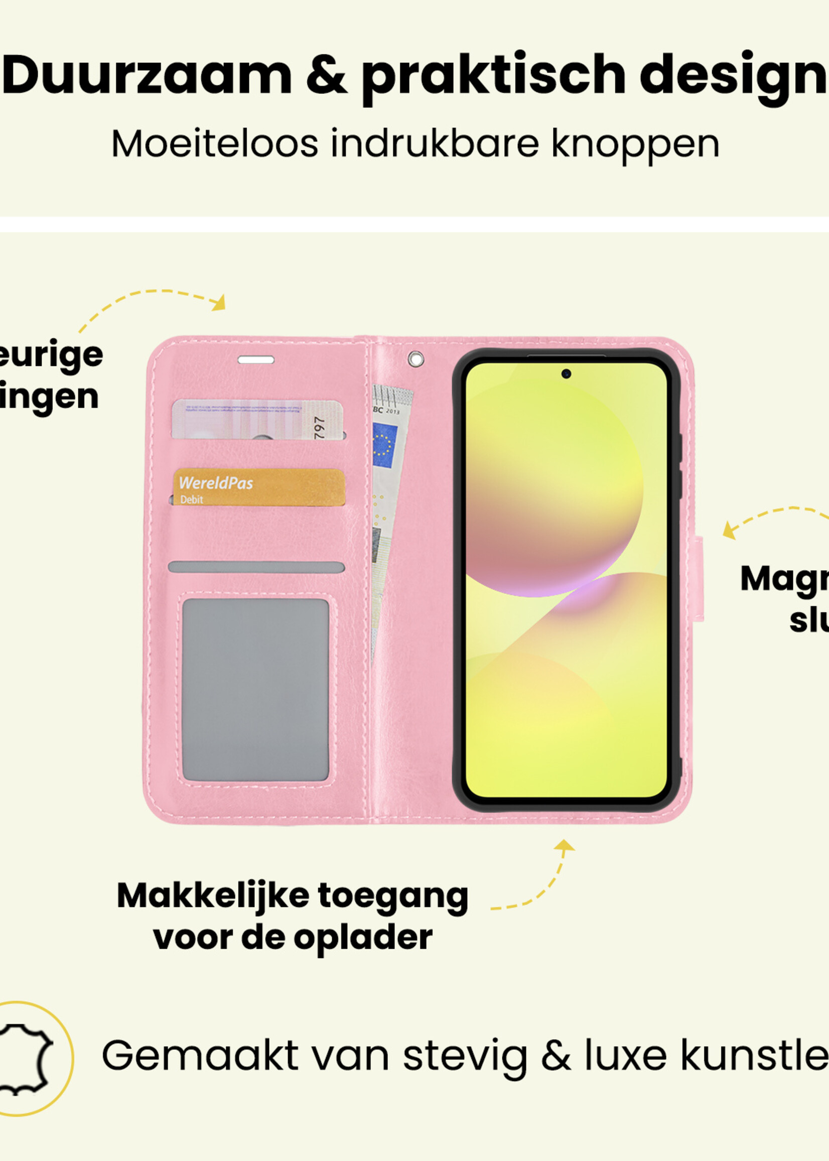 LUQ LUQ Samsung Galaxy A36 Hoesje Bookcase - Lichtroze