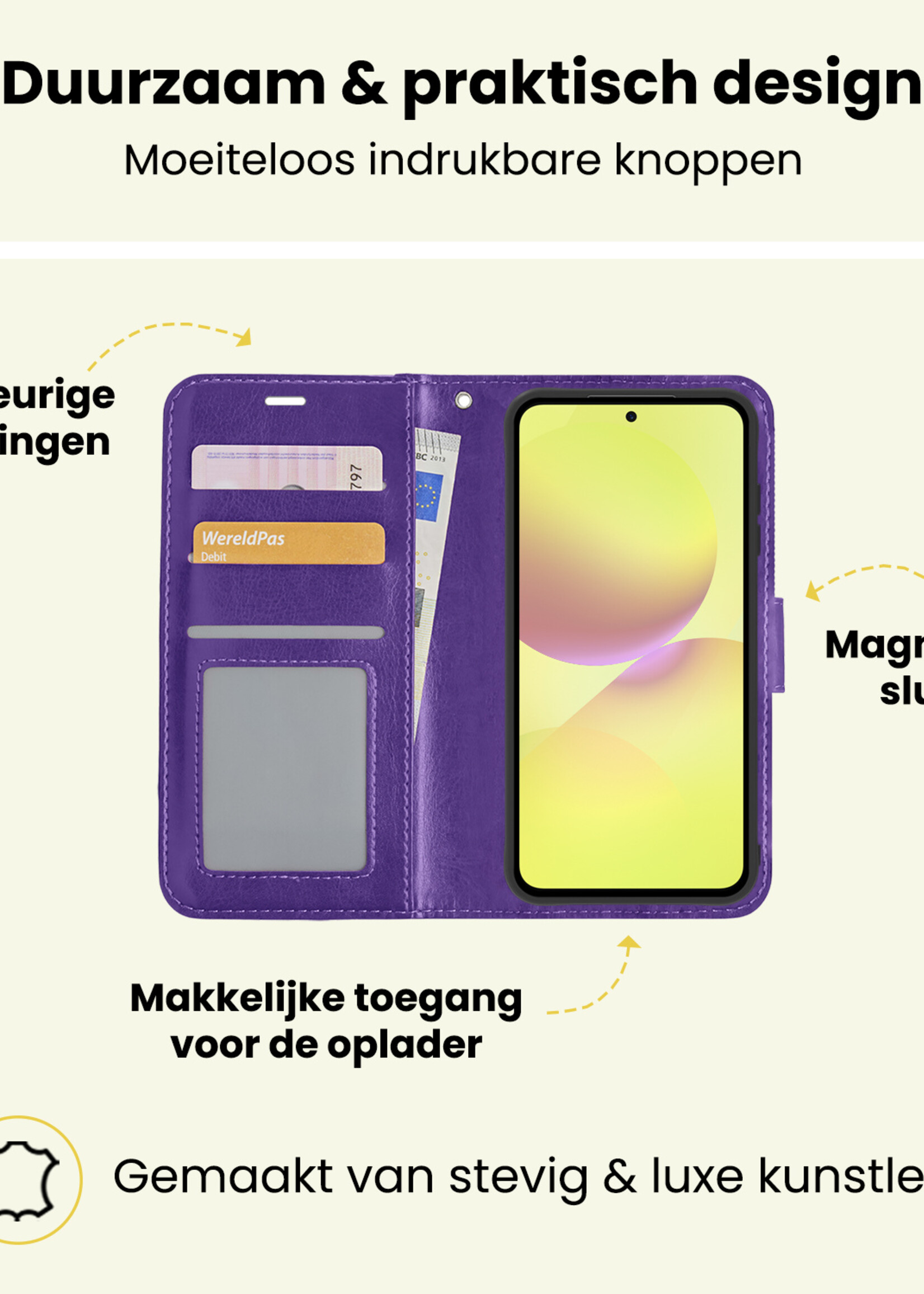 LUQ LUQ Samsung Galaxy A36 Hoesje Bookcase - Paars