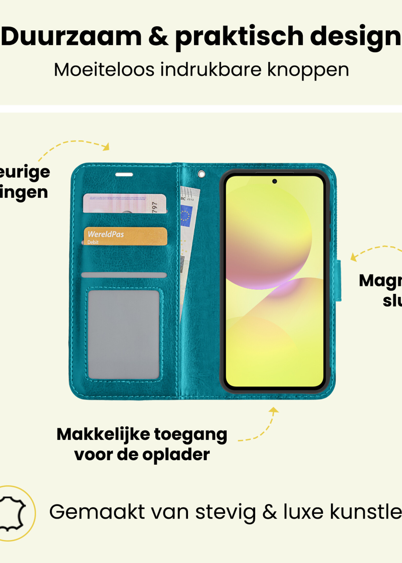 LUQ LUQ Samsung Galaxy A36 Hoesje Bookcase - Turquoise
