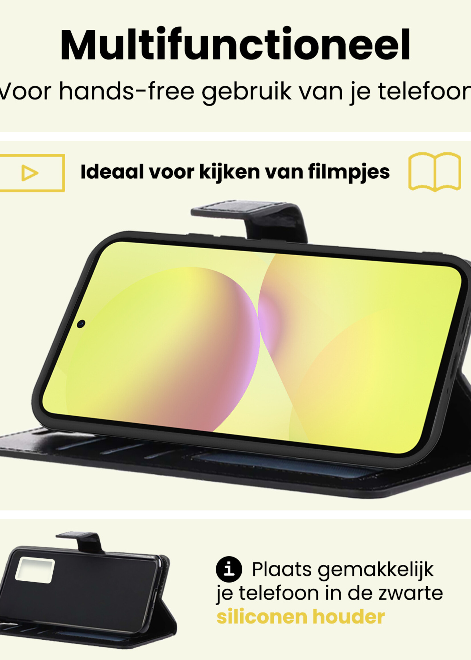 LUQ LUQ Samsung Galaxy A36 Hoesje Bookcase - Zwart