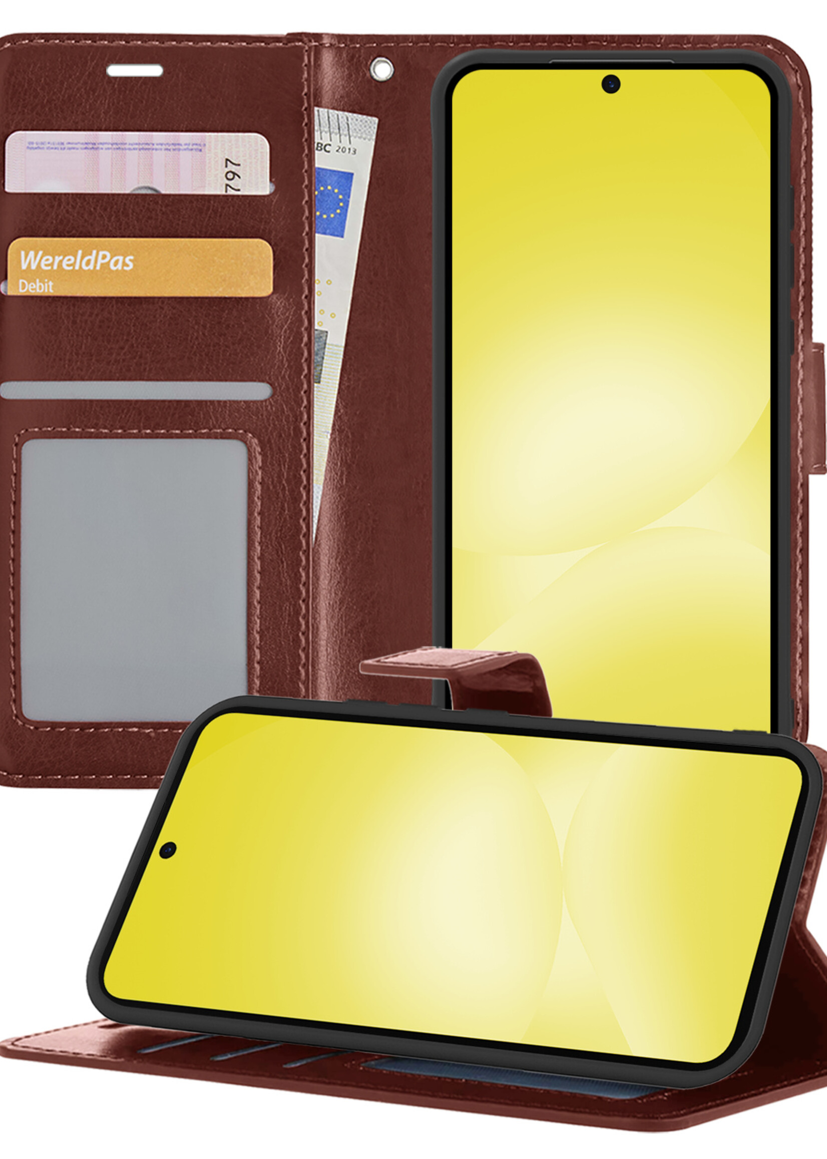 LUQ LUQ Samsung Galaxy A56 Hoesje Bookcase - Bruin