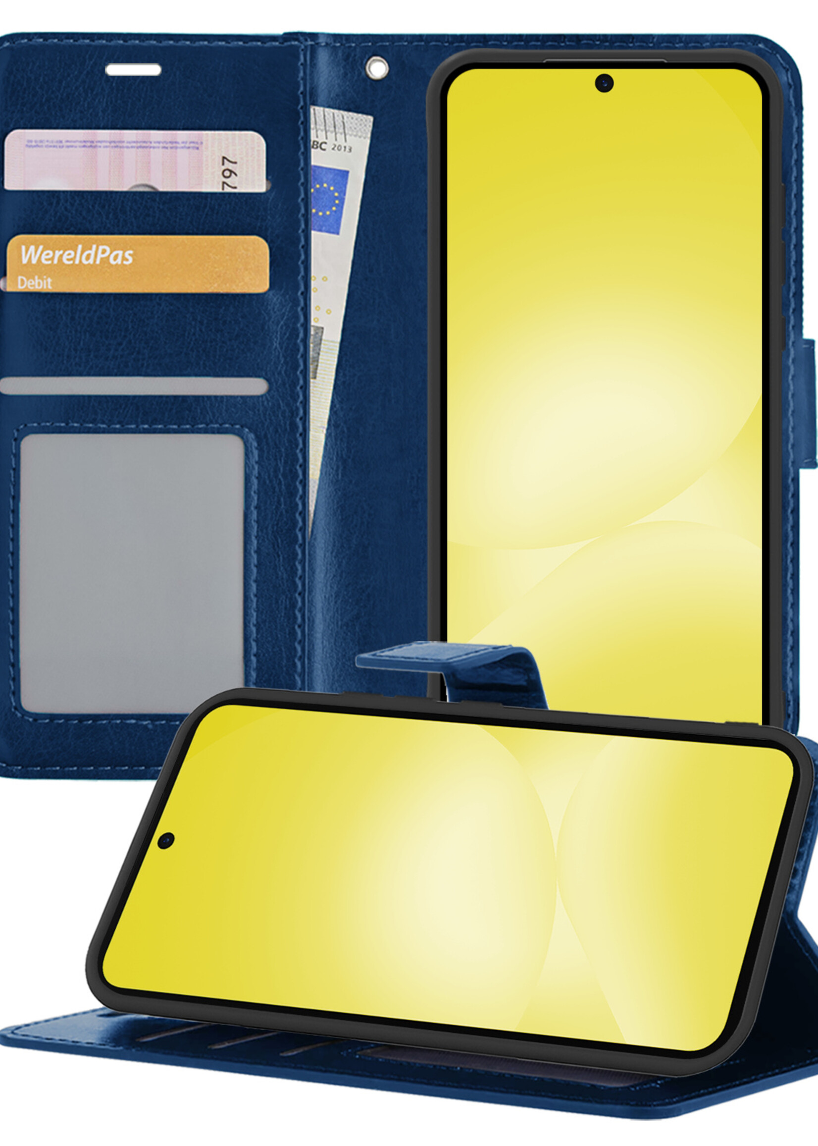 LUQ LUQ Samsung Galaxy A56 Hoesje Bookcase - Donkerblauw