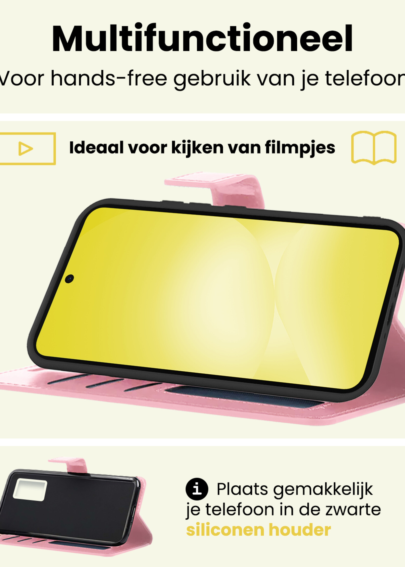 LUQ LUQ Samsung Galaxy A56 Hoesje Bookcase - Lichtroze