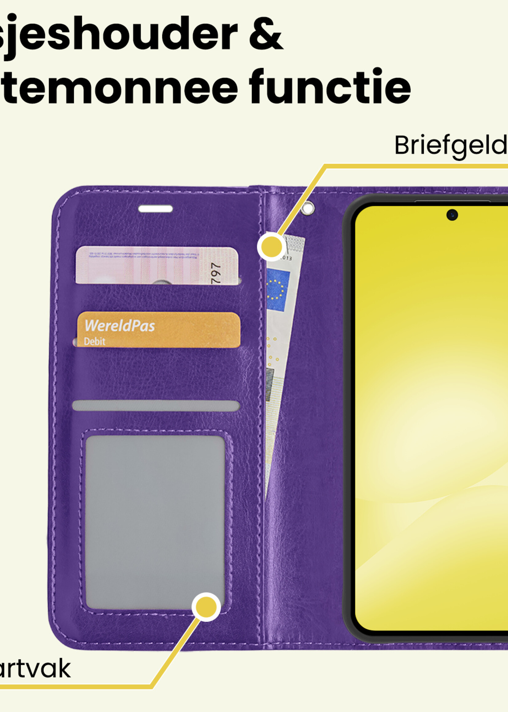 LUQ LUQ Samsung Galaxy A56 Hoesje Bookcase - Paars