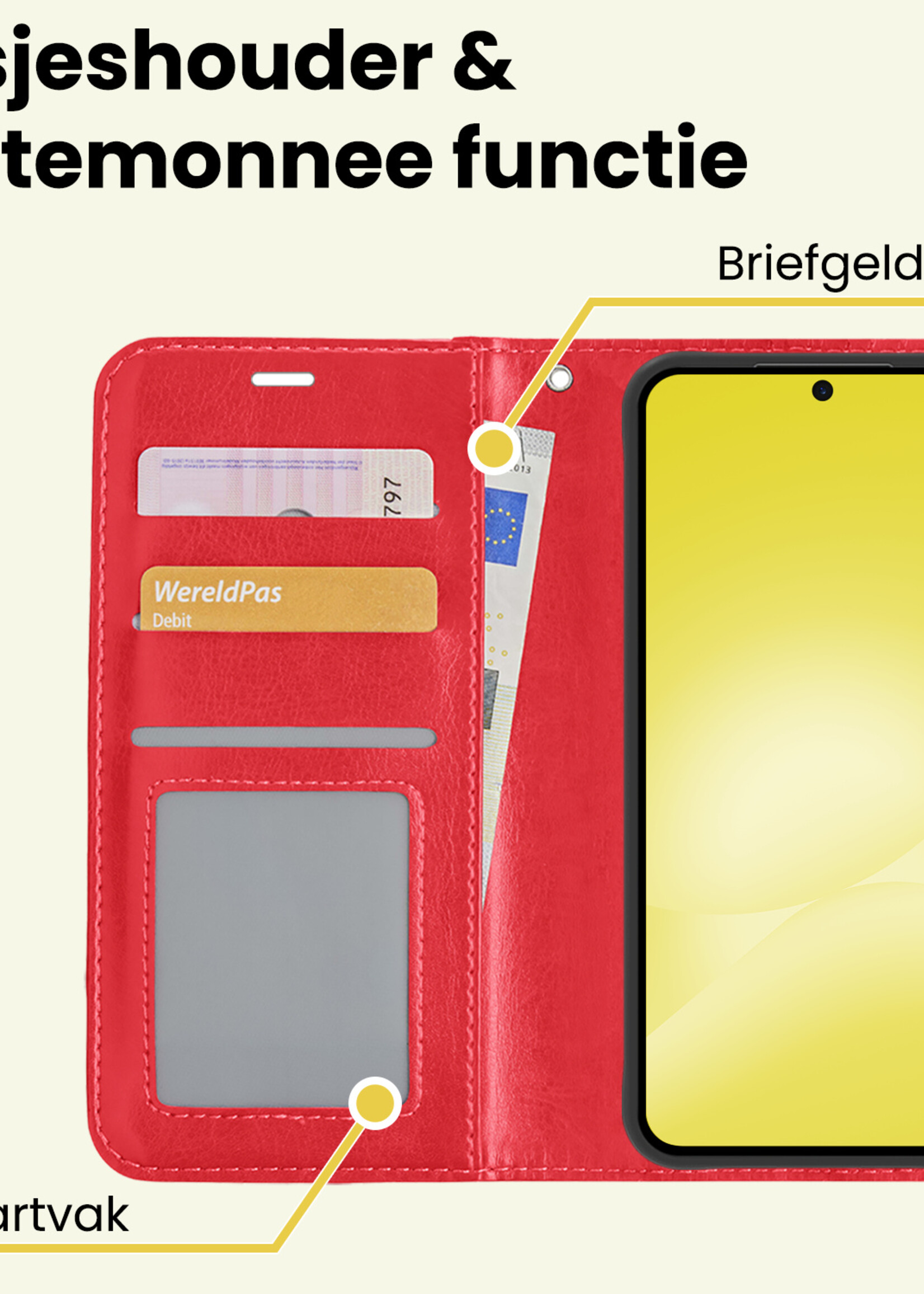 LUQ LUQ Samsung Galaxy A56 Hoesje Bookcase - Rood