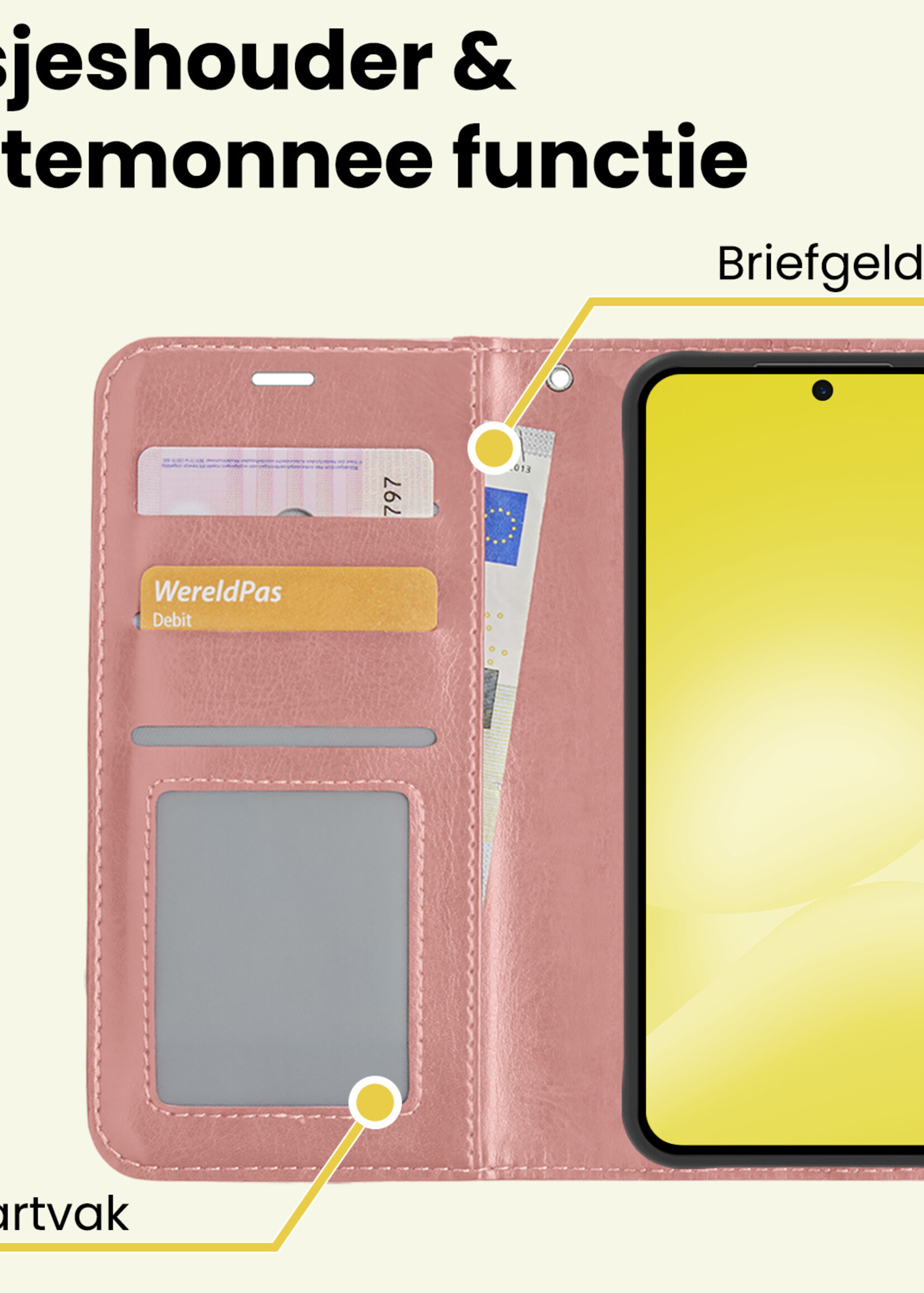 LUQ LUQ Samsung Galaxy A56 Hoesje Bookcase - Rose Goud