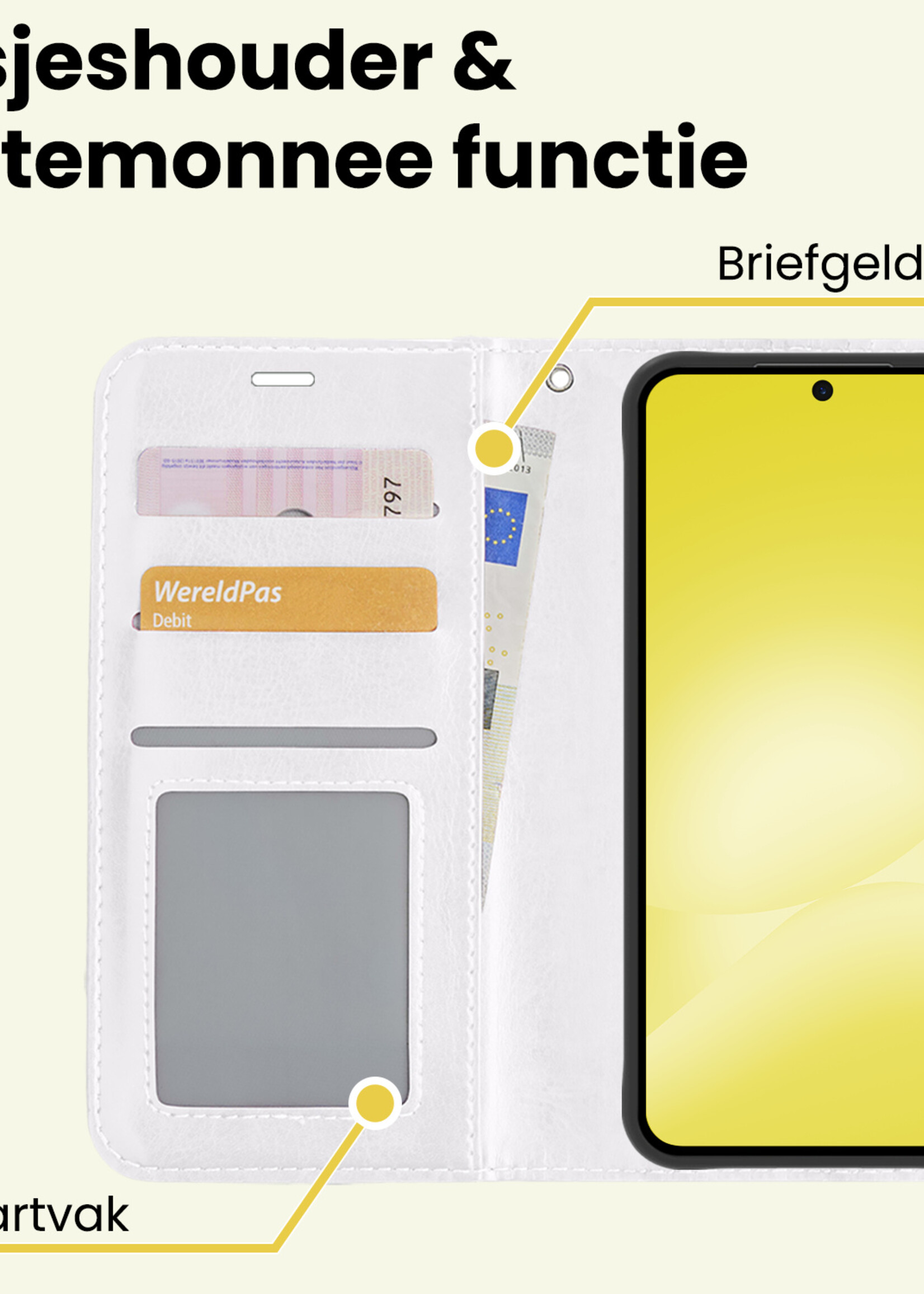 LUQ LUQ Samsung Galaxy A56 Hoesje Bookcase - Wit